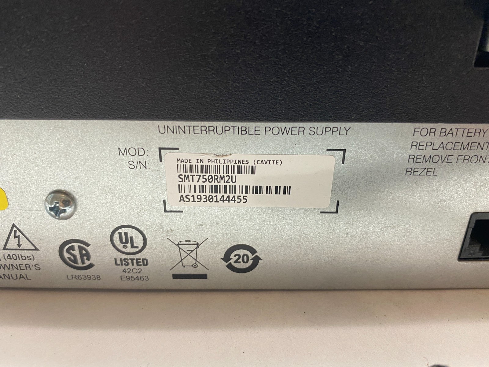 APC SMT750RM2U Smart-UPS Rackmount Power Supply - Used - Maverick Industrial Sales