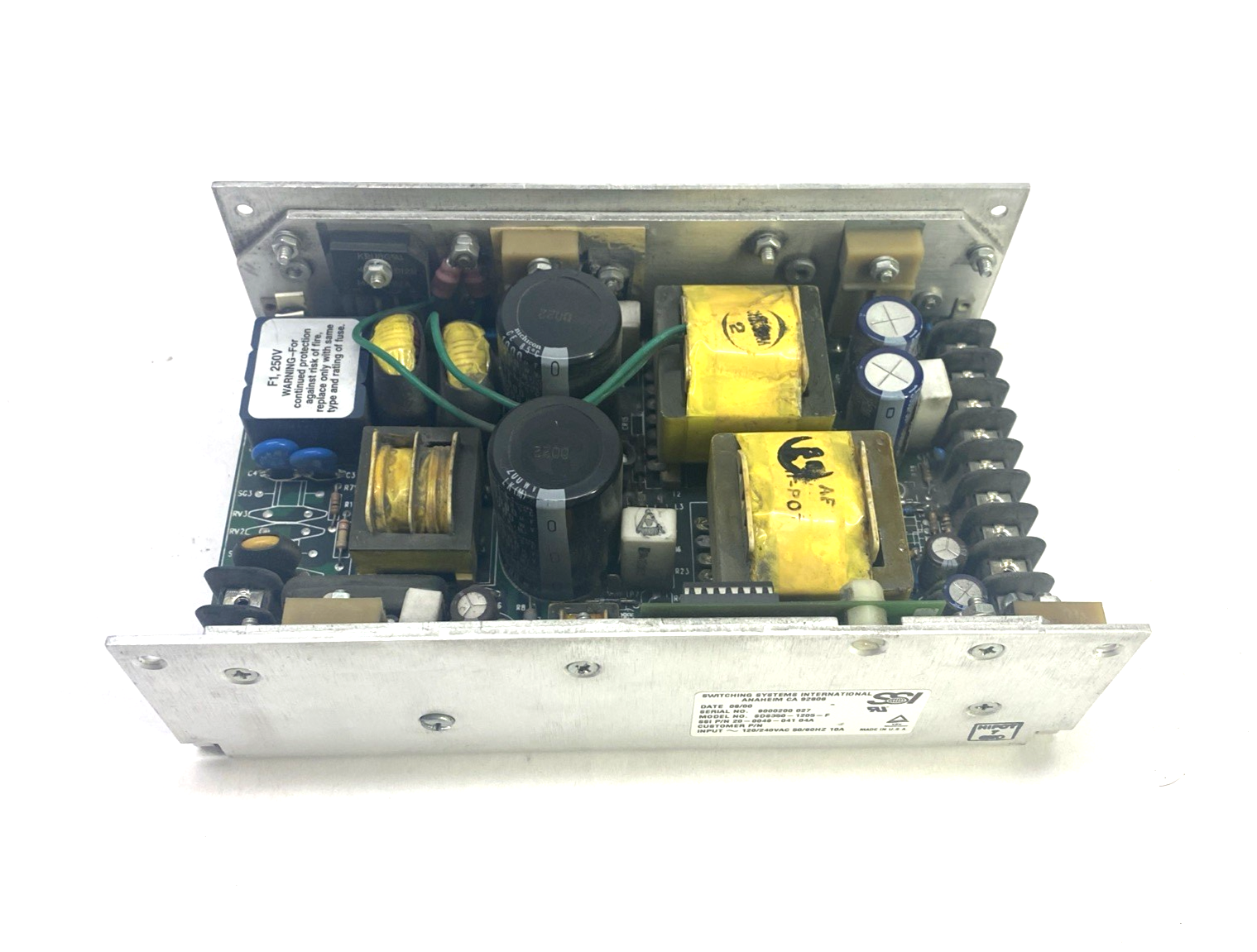 SSI SDS350-1205-F Power Supply 120/240VAC 10A 20-0049-04104A NO FAN OR COVER - Maverick Industrial Sales
