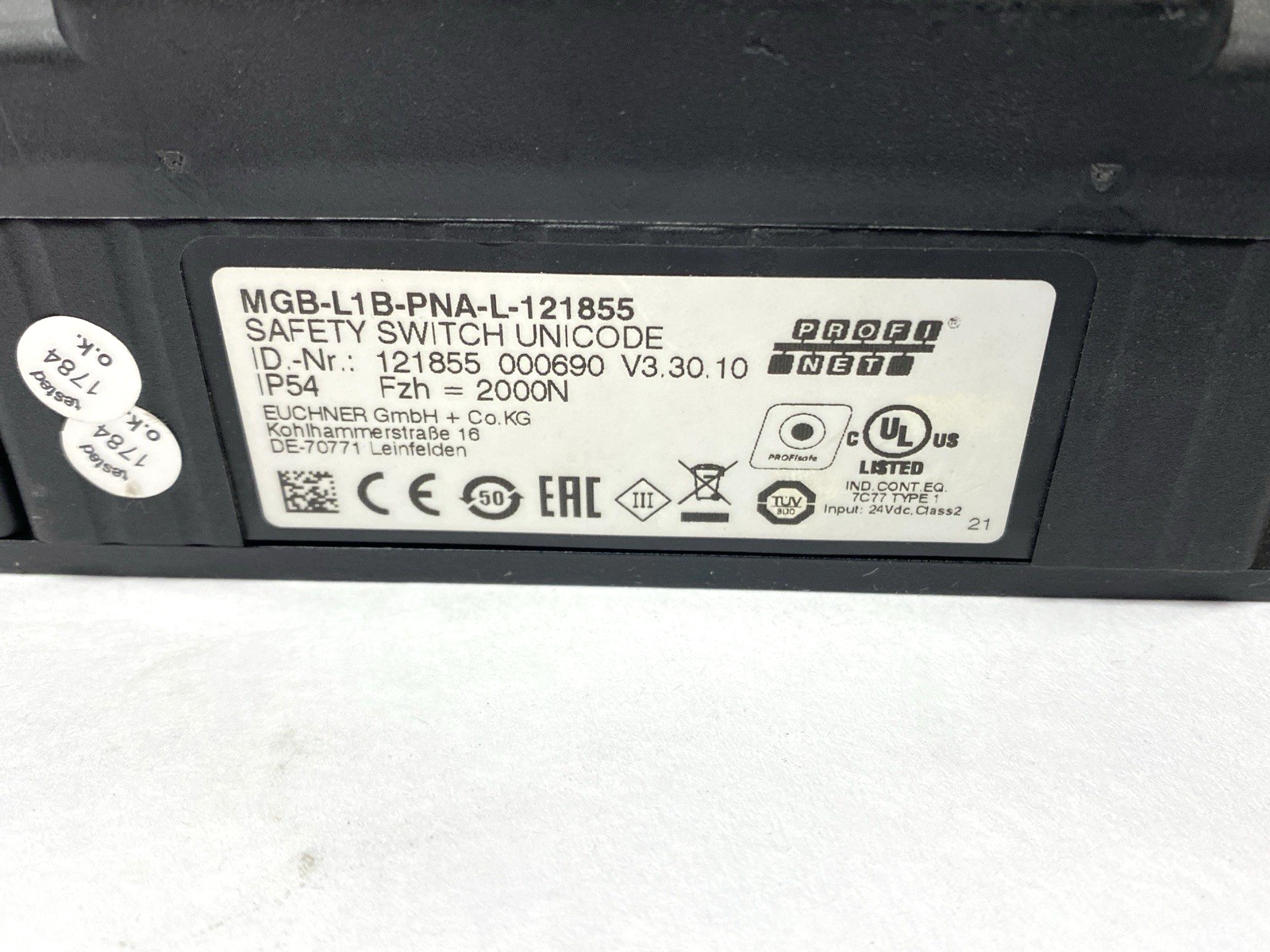 MGB-L1B-PNA-L-121855 | Euchner Multifunctional Gate Box 121855 - Used - Maverick Industrial Sales