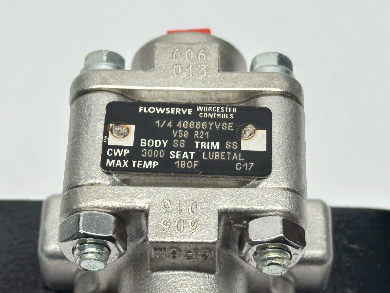 Flowserve 1/446666YVSE Ball Valve 1/4" SS 3000CWP LUBETAL Seat w/ Bracket Handle - Maverick Industrial Sales