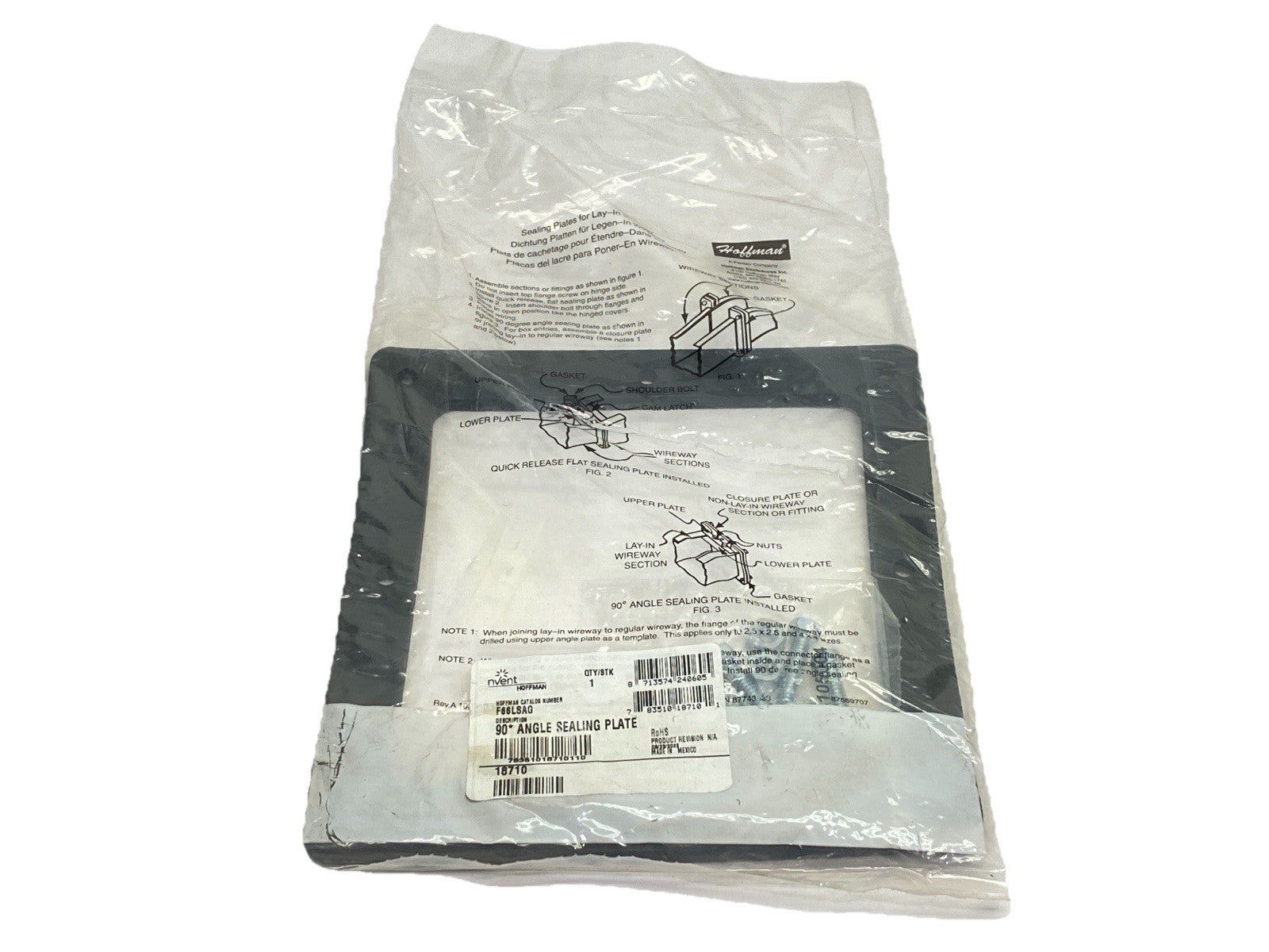 Hoffman F66LSAG Sealing Plate 90-Degree Angle Lay-in HC 6" x 6" Gray 18710 - Maverick Industrial Sales