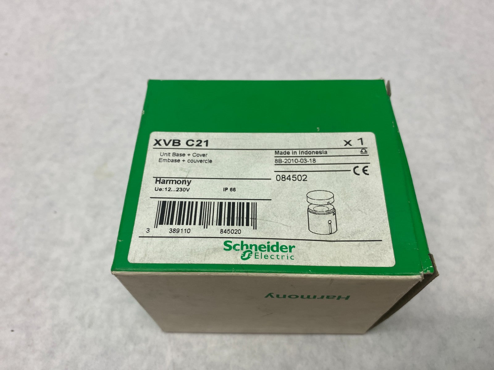Schneider Electric XVB C21 Harmony Stack Light Beacon Base Unit + Cover 084502 - Maverick Industrial Sales