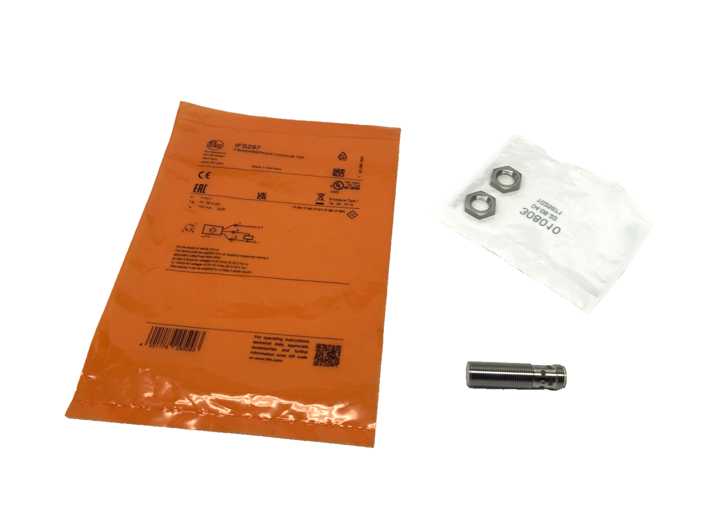 IFB3004BBPKG/K1/V4A/US-104 | ifm IFS297 Inductive Sensor M12 Male 3-Pin, - New Other - Maverick Industrial Sales