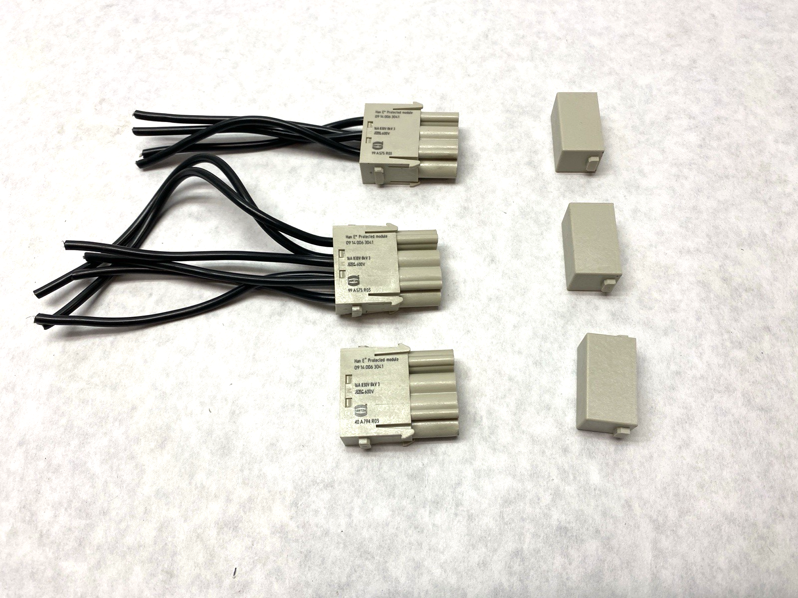 19300240448 | Harting Hood Connector Assembly w/ 3x 09140063041 Protected Modules - Used - Maverick Industrial Sales
