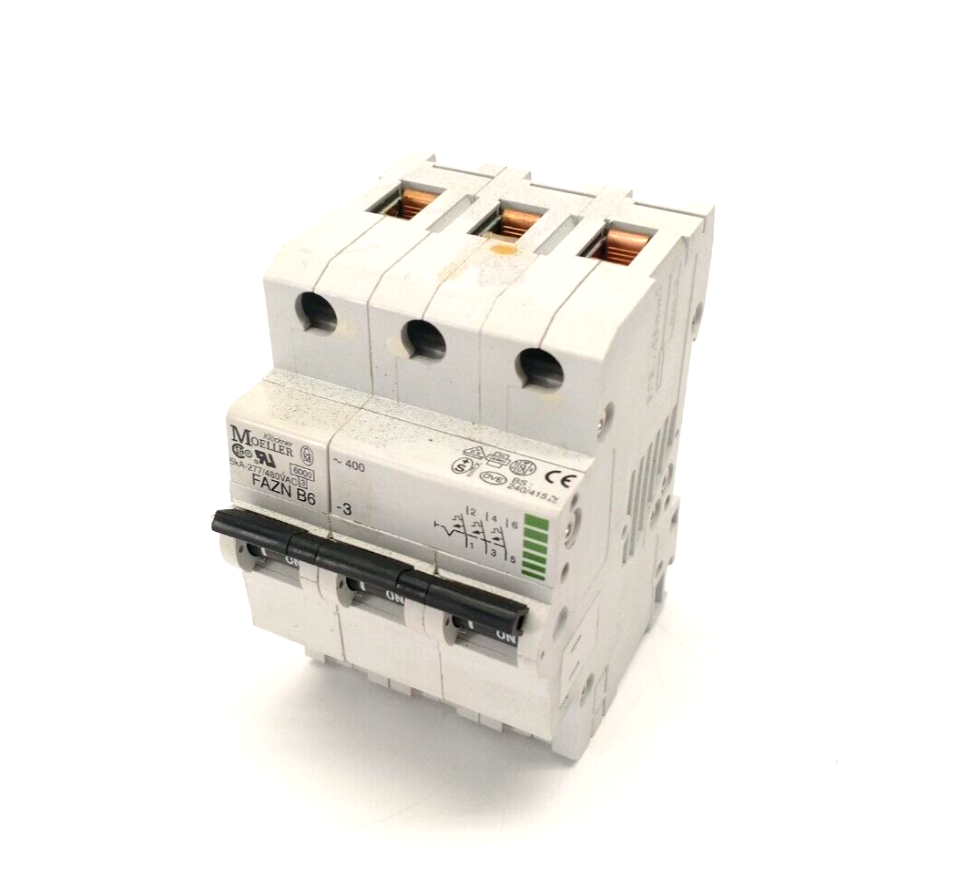 Klockner Moeller FAZNB6-3 Circuit Breaker 6A 3-Pole 240/415VAC - Maverick Industrial Sales