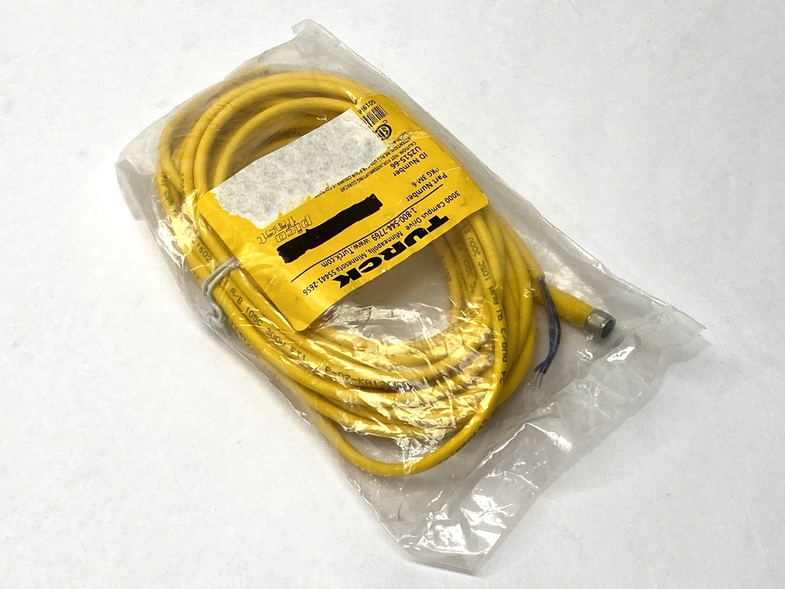 Turck PKG 4M-6 Single-Ended Cordset M8 Female Connector 4-Pin U0058-11 TORN BAG - Maverick Industrial Sales