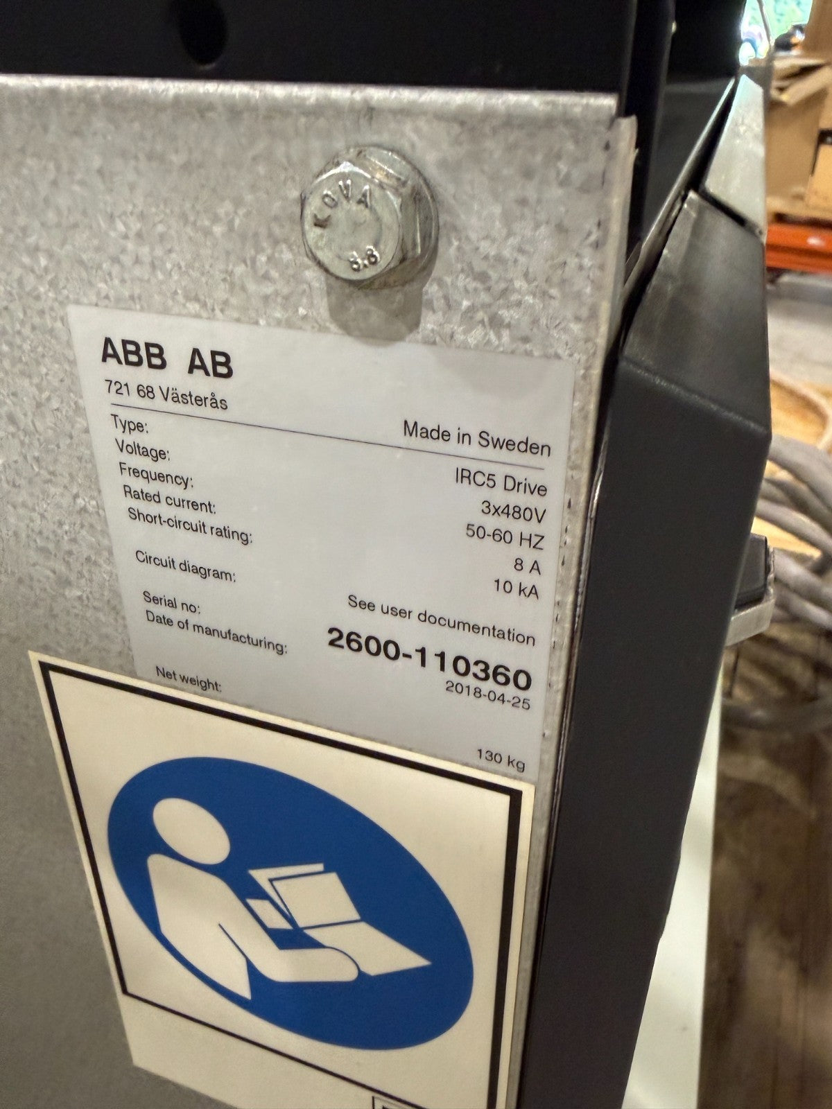 ABB IRB 2600 Robot w/ IRC5 Controller & Cables - Lot of 2 - No Teach Pendant - Maverick Industrial Sales