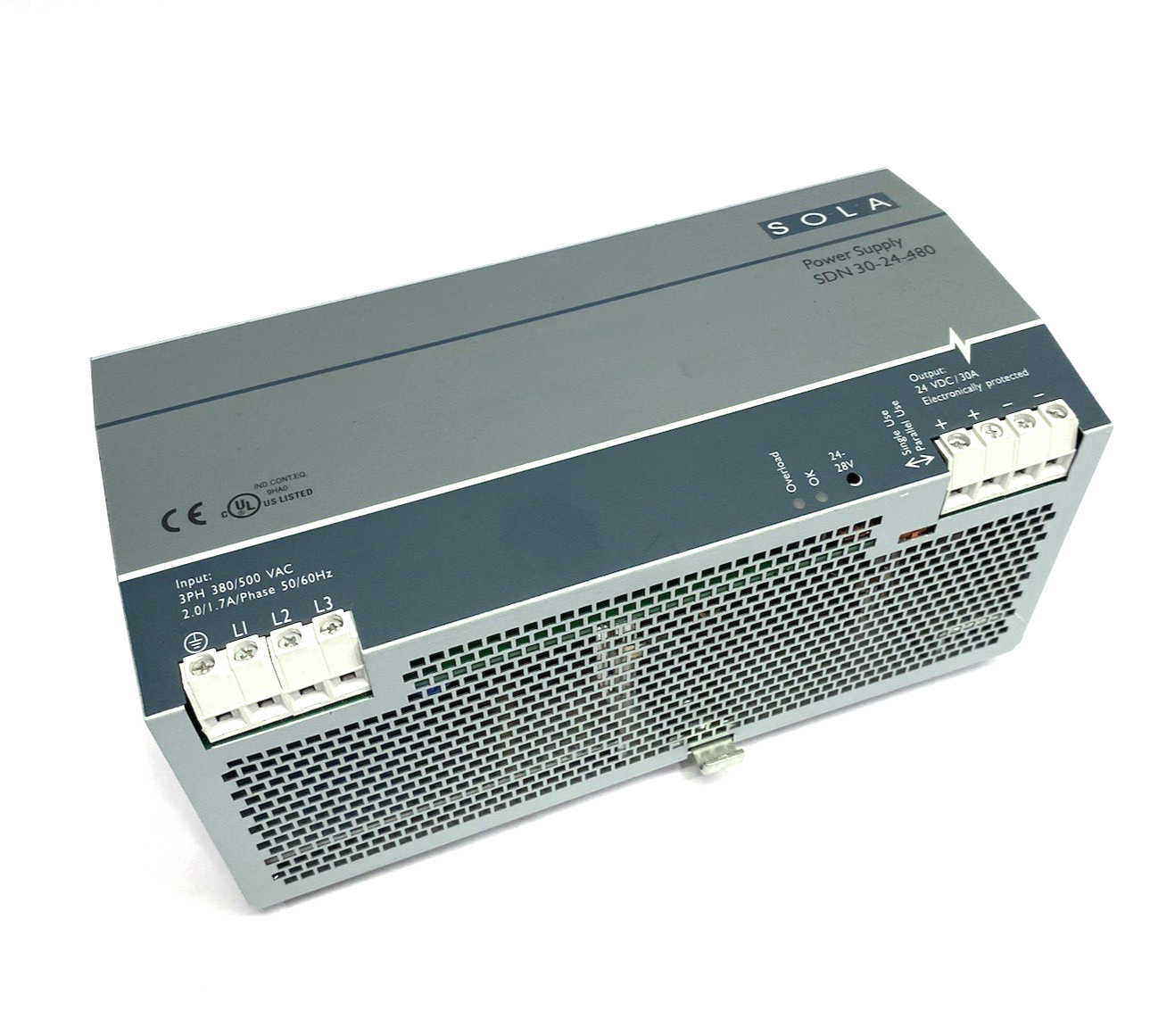 SDN 30-24-480 | Sola Hevi-Duty Power Supply DIN Rail Mount - Used - Maverick Industrial Sales