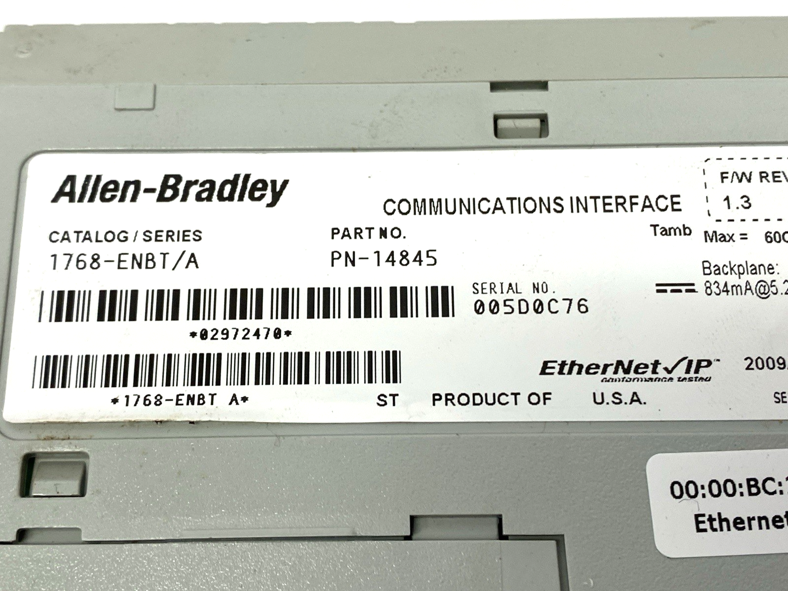 1768-ENBT | Allen Bradley Ser. A CompactLogix L4X EtherNet/IP Module - Used - Maverick Industrial Sales
