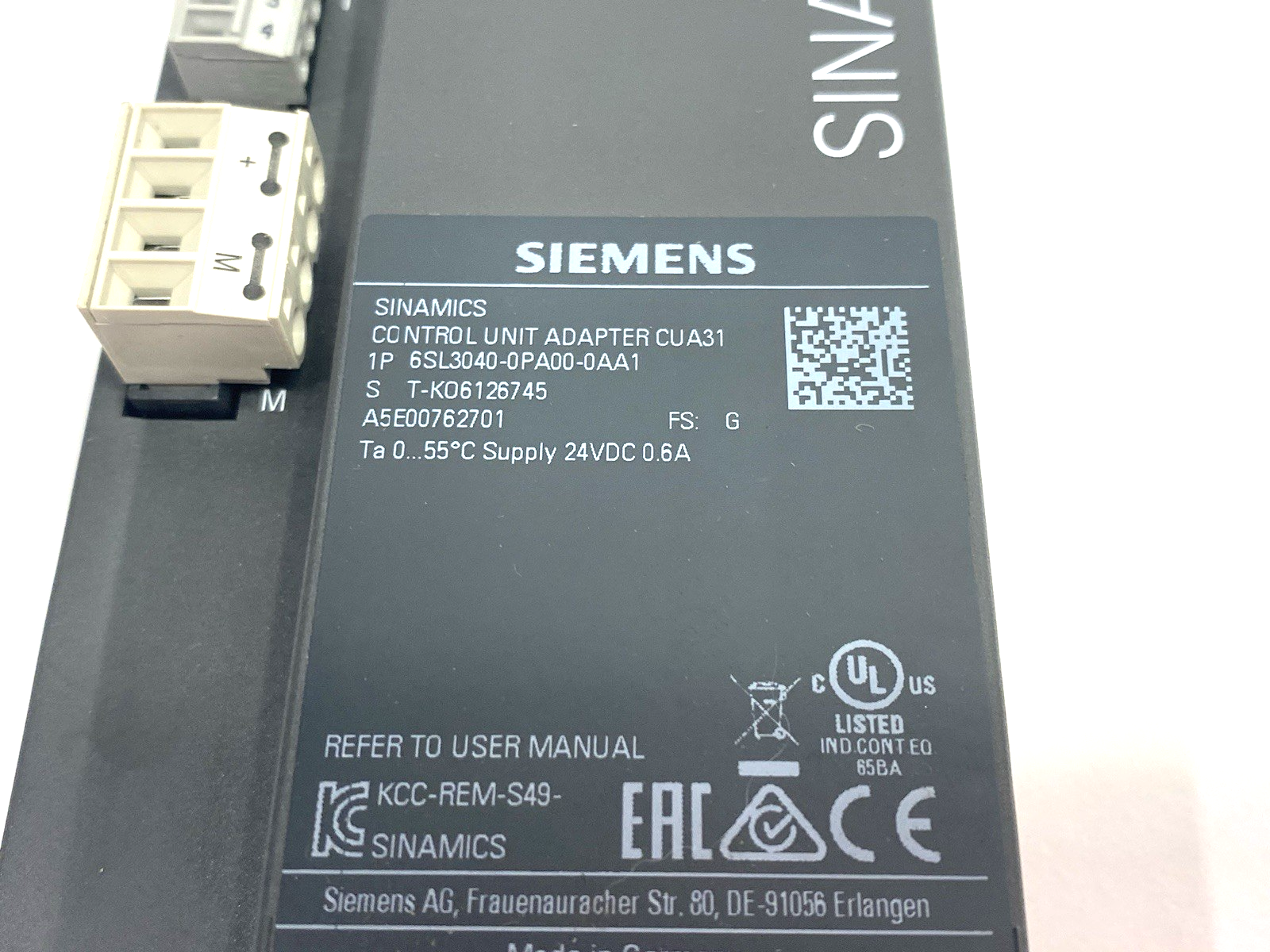 6SL3040-0PA00-0AA1 | Siemens SINAMICS Control Unit Adapter CUA31 for Power Module - Used - Maverick Industrial Sales