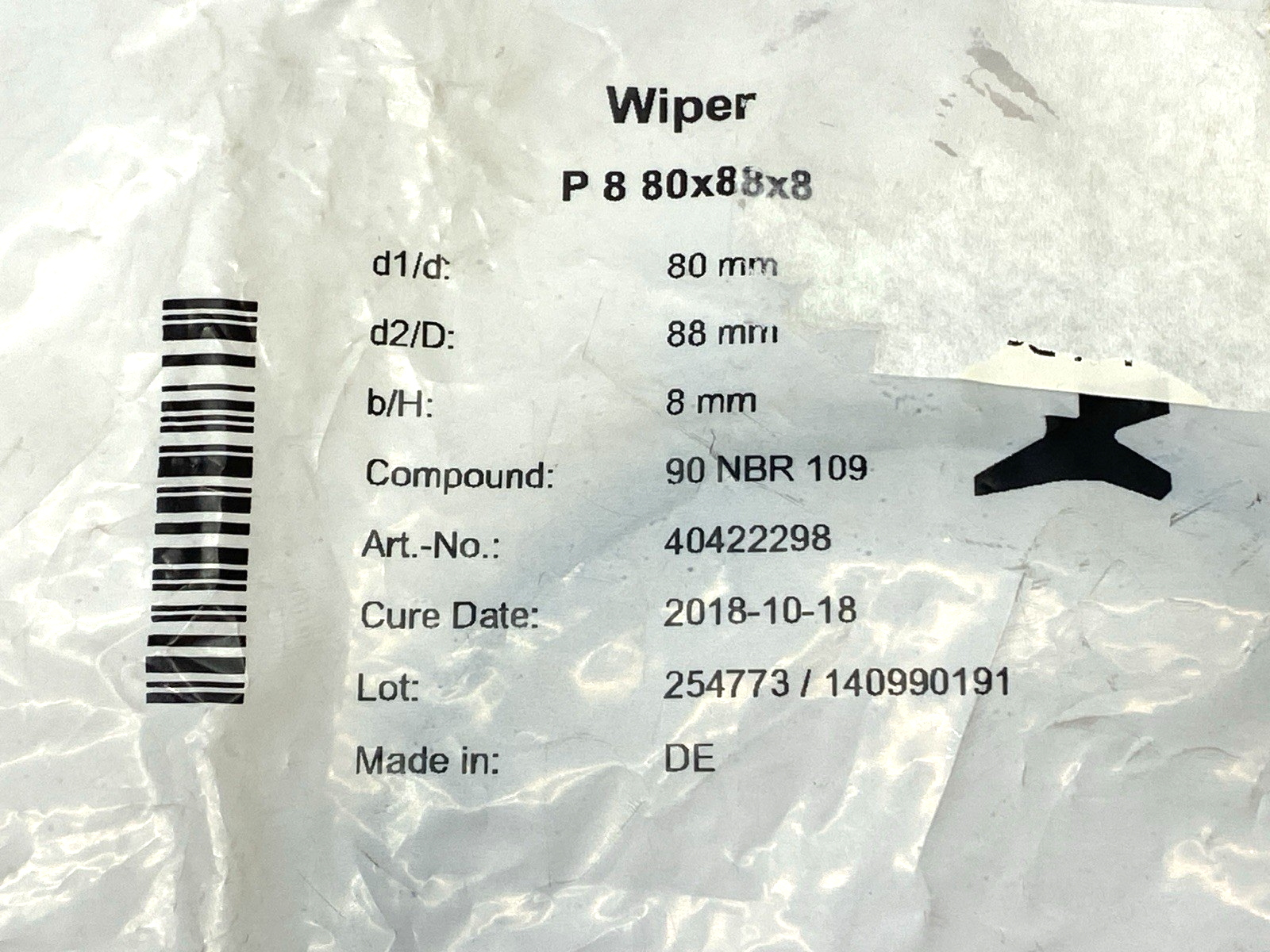 40422298 | Freudenburg Double Wiper 90 NBR 109 P8 80mm x 88mm x 8mm - New – Open box - Maverick Industrial Sales