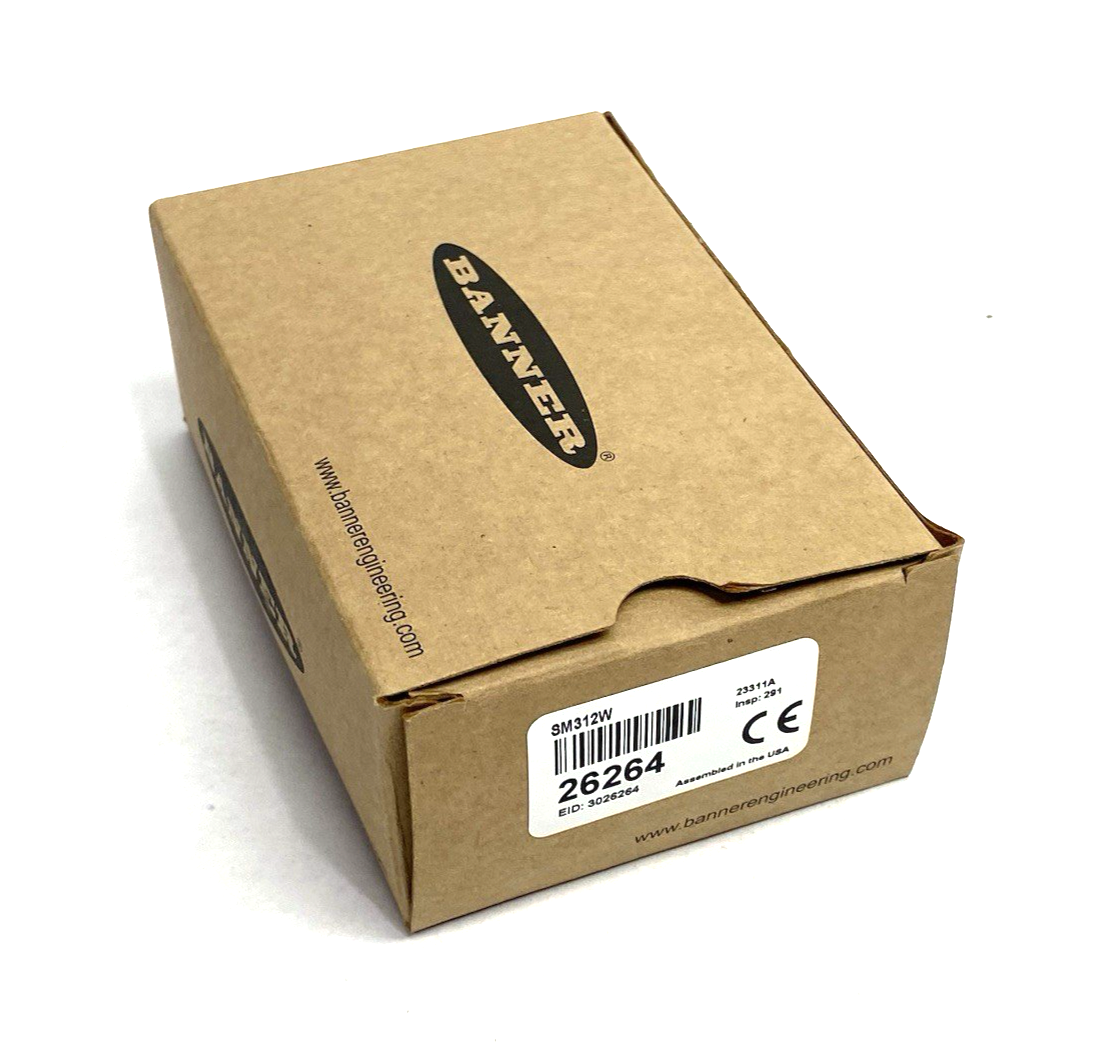 Banner SM312W MINI-BEAM Divergent Diffuse Sensor Range: 130mm 26264 - Maverick Industrial Sales