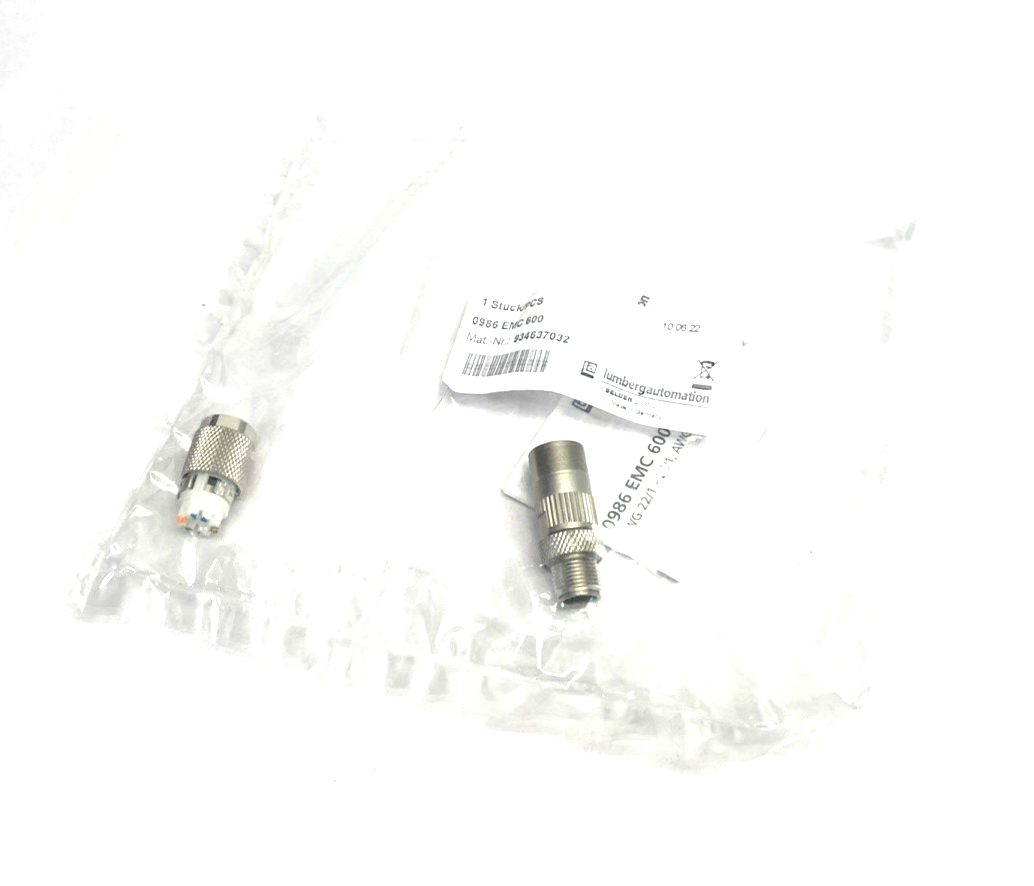 0986 EMC 600 | Lumberg Automation Field Attachable M12 8-pin Connector 934637032 - New - Maverick Industrial Sales