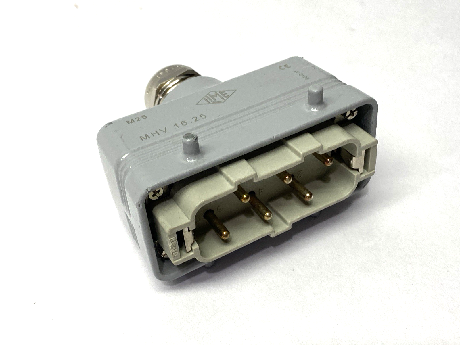 ILME CPM-06 Male Rectangular Insert 6-Pin w/ MHV-16.25 Connector Hood M25 Entry - Maverick Industrial Sales