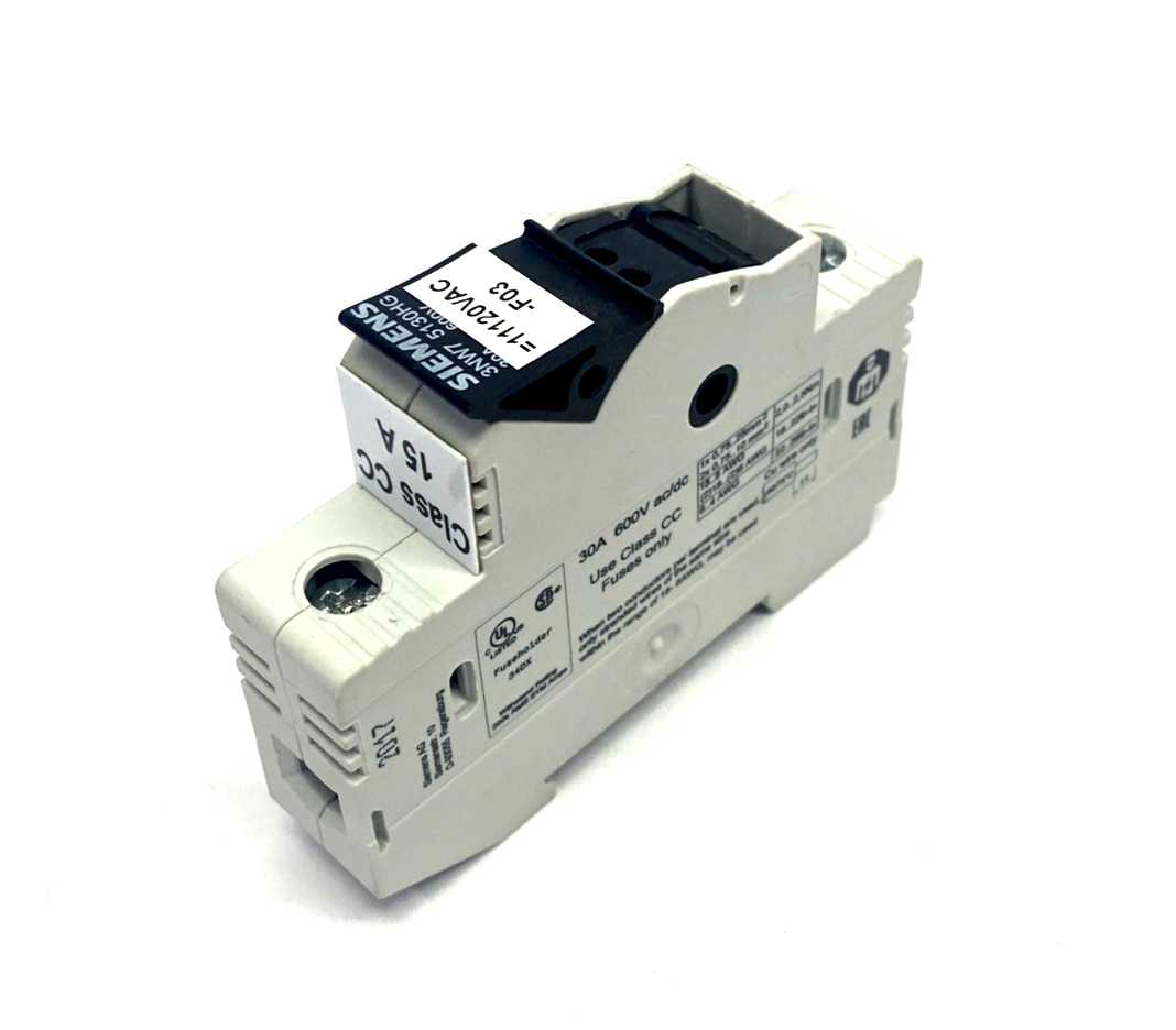 Siemens 3NW75130HG SENTRON Fuse Holder, Class CC, 1-Pole LOT OF 3 - Used - Maverick Industrial Sales