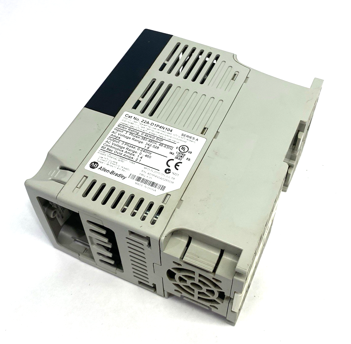 Allen Bradley 22A-D1P4N104 Ser. A PowerFlex 4- 0.4 kW (0.5 HP) AC Drive - Maverick Industrial Sales
