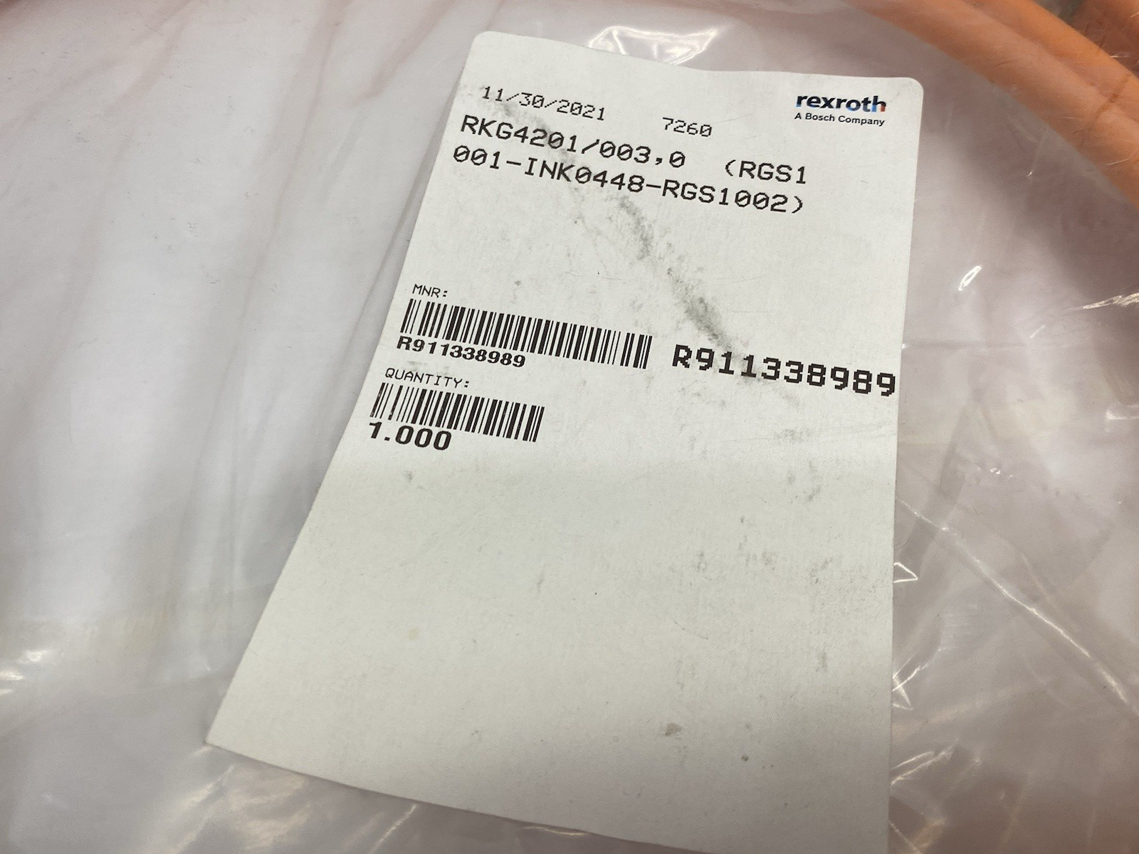 R911338989 | Bosch Rexroth Encoder Cable RKG4201/003,0 (RGS1001-REG0013-RGS1002) - New - Maverick Industrial Sales