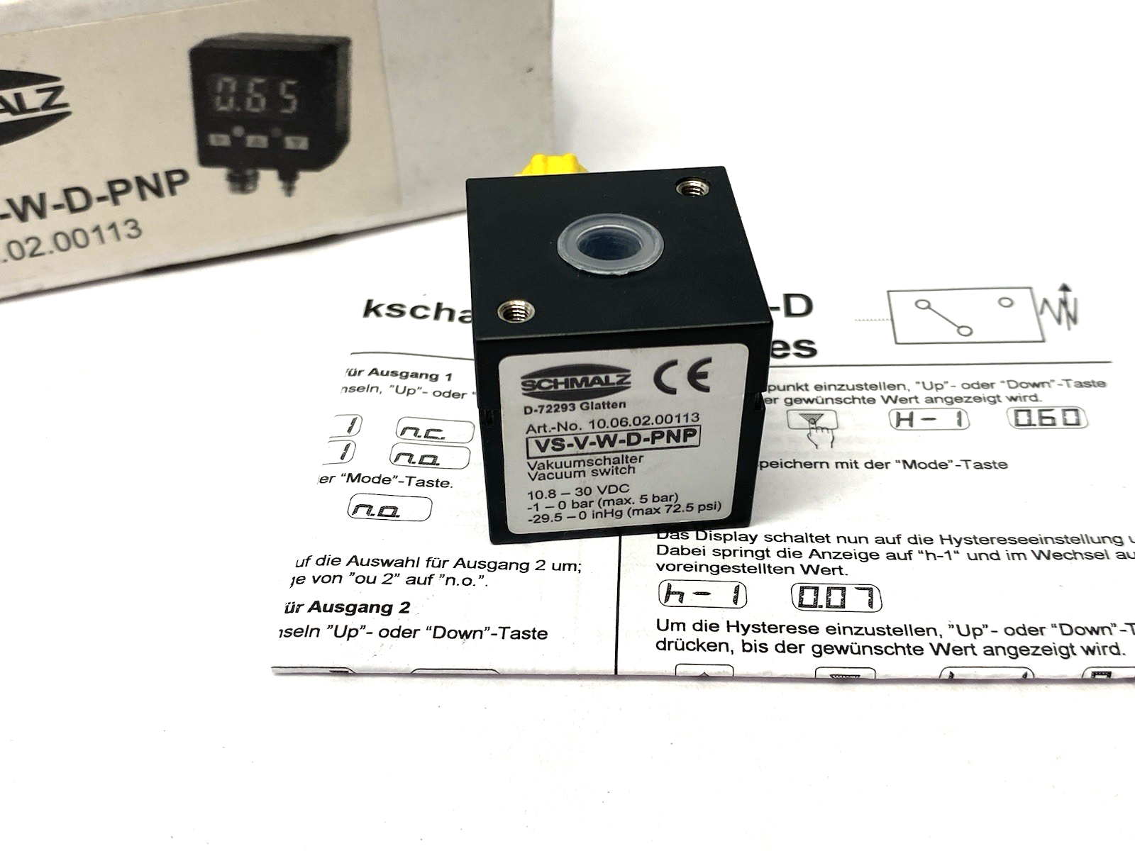 Schmalz VS-V-W-D-PNP Digital Vacuum and Pressure Switch 10.06.02.00113 - Maverick Industrial Sales