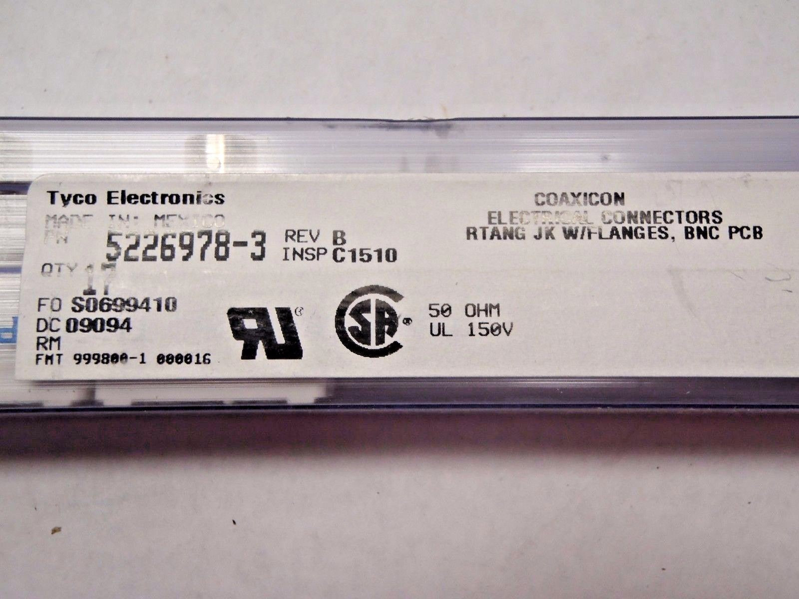 TE Connectivity 5226978-3 BNC Connector Jack Female Socket 50 Ohm LOT OF 8 - Maverick Industrial Sales