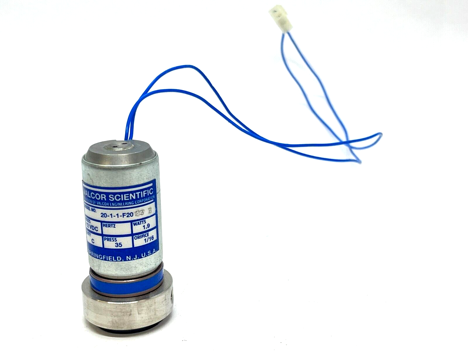 Valcor 20-1-1-F20 Solenoid Valve 1/16NPT 12VDC 1.9W - Maverick Industrial Sales