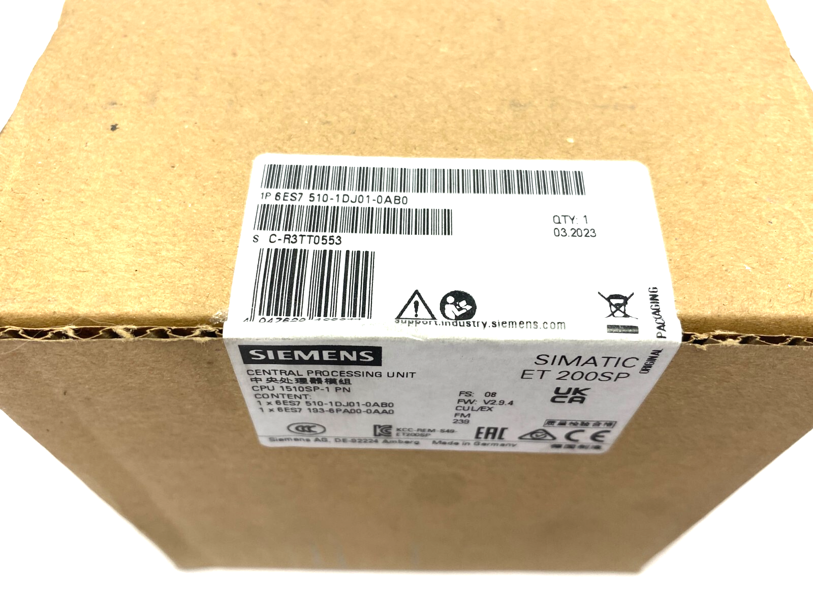 Siemens 6ES7 510-1DJ01-0AB0 SIMATIC ET200SP Central Processing Unit - Maverick Industrial Sales