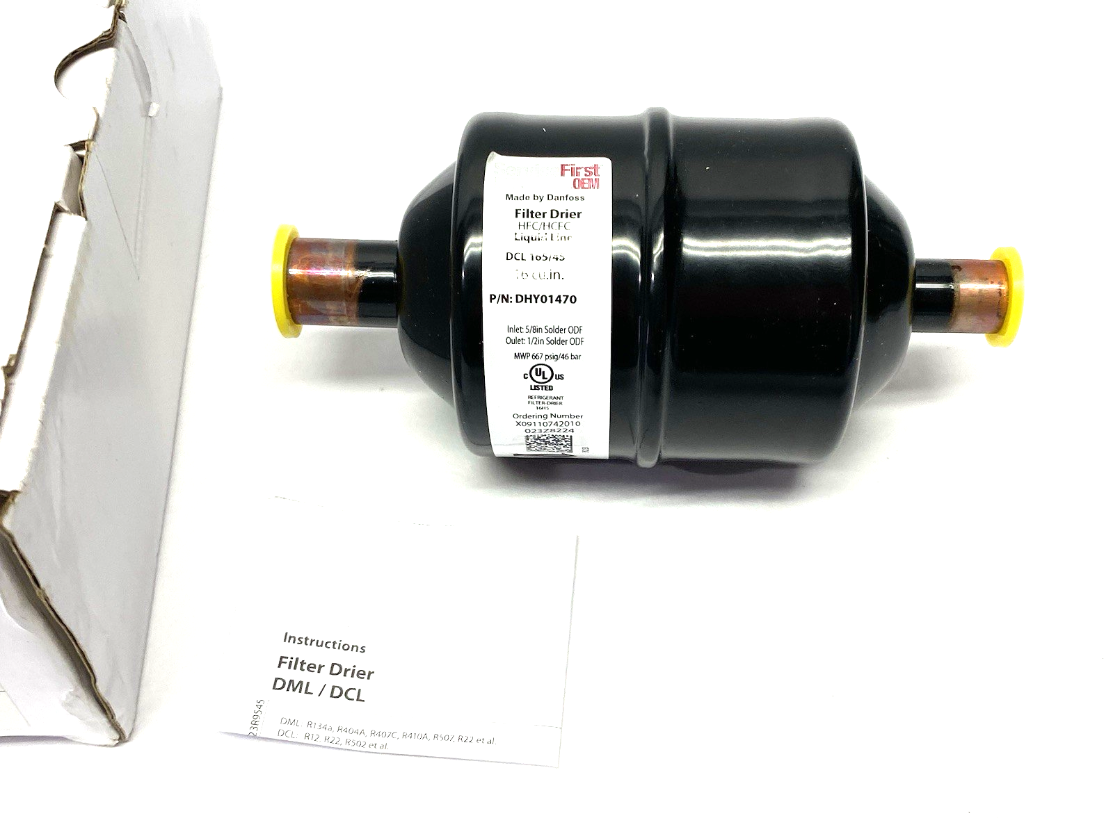 DHY01470 | Trane ServiceFirst Liquid Line Drier 16 CU. IN. DCL165/4S Solder Ends - New – Open box - Maverick Industrial Sales