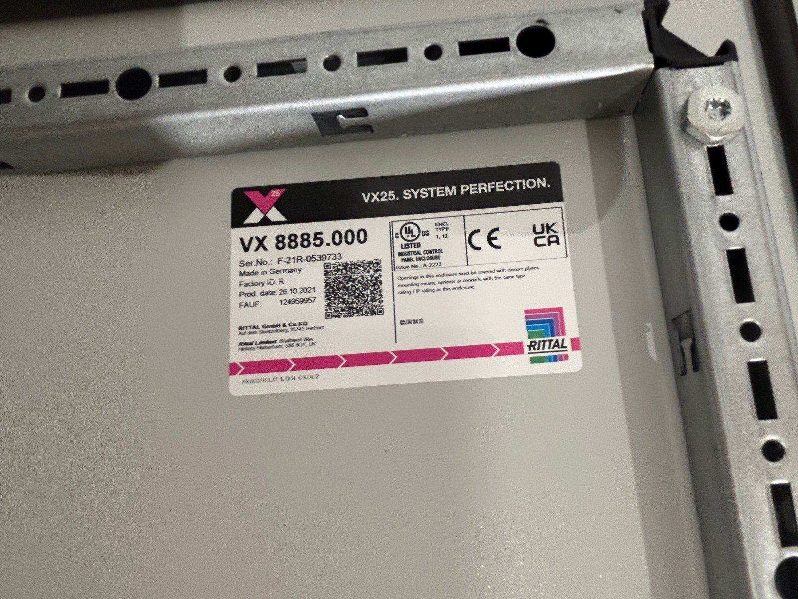 Rittal VX25 2 Bay Electrical Enclosure System VX 8885.000, VX 8185.245 68x20x79 - Maverick Industrial Sales