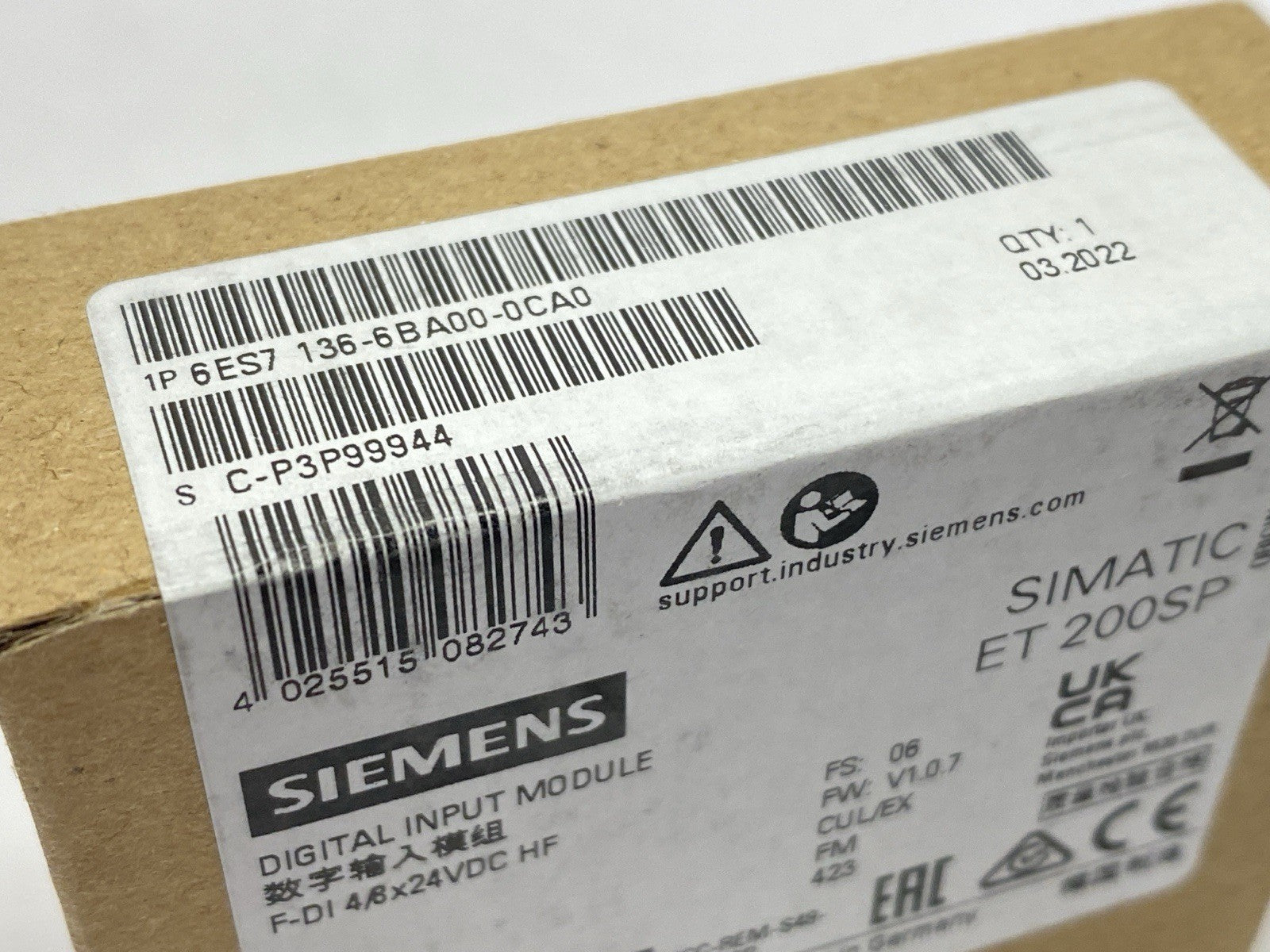 6ES7136-6BA00-0CA0 | Siemens SIMATIC ET 200SP Digital Input Module 24VDC - New - Maverick Industrial Sales