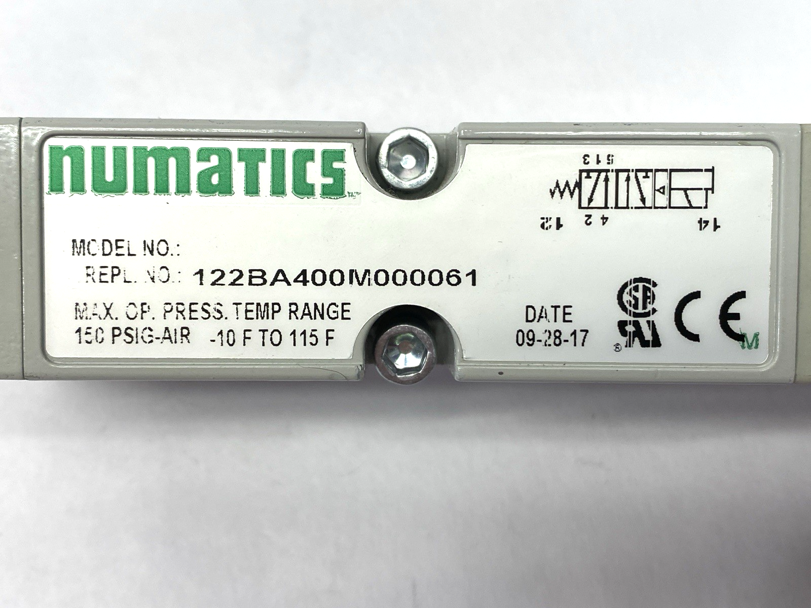 122BA400M000061 | Numatics Pneumatic Solenoid Valve 1/4" Ports 24VDC NO GASKET - Used - Maverick Industrial Sales