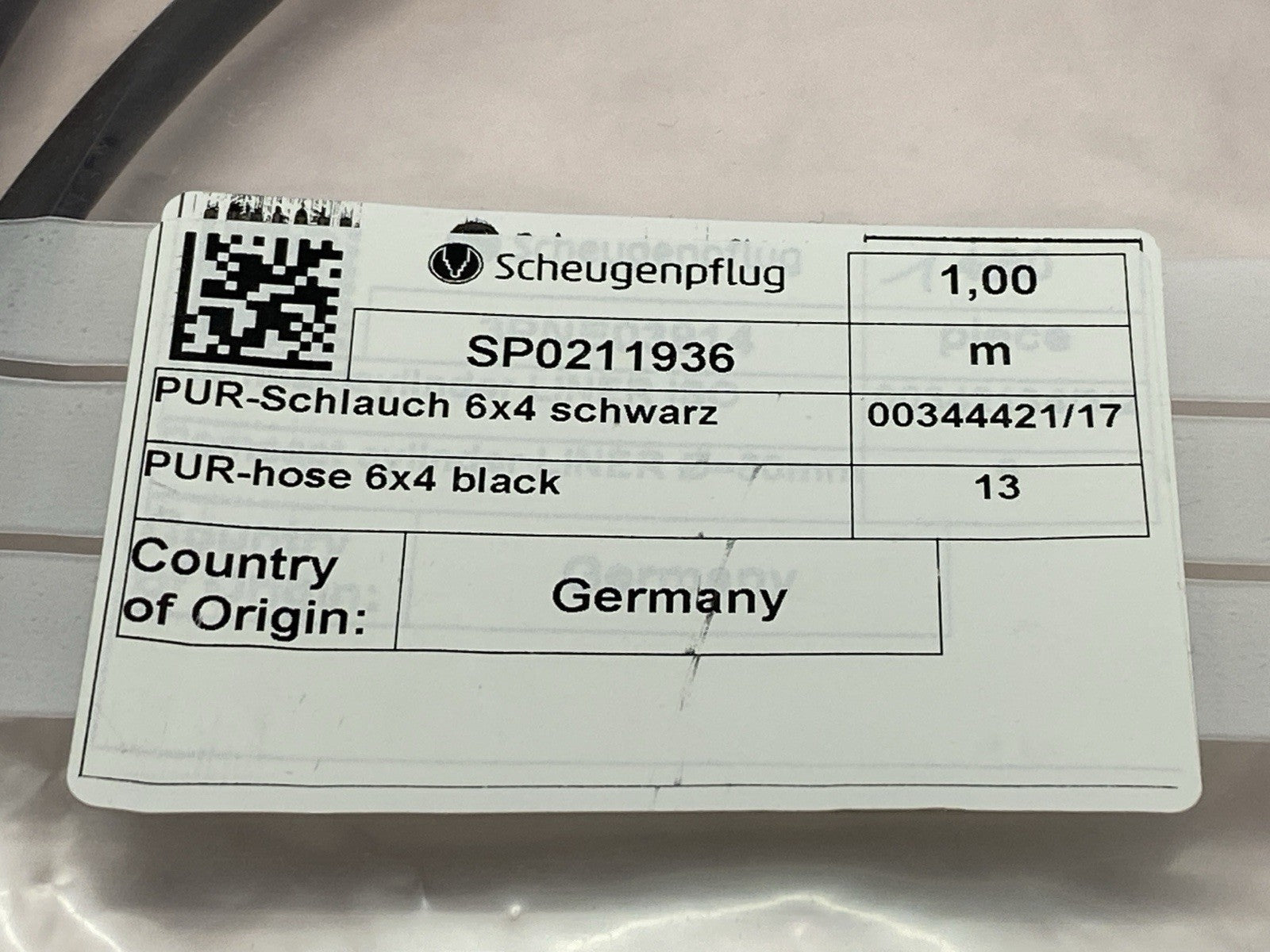 Scheugenpflug SP0211936 PUR-Hose 6x4 Black - Maverick Industrial Sales
