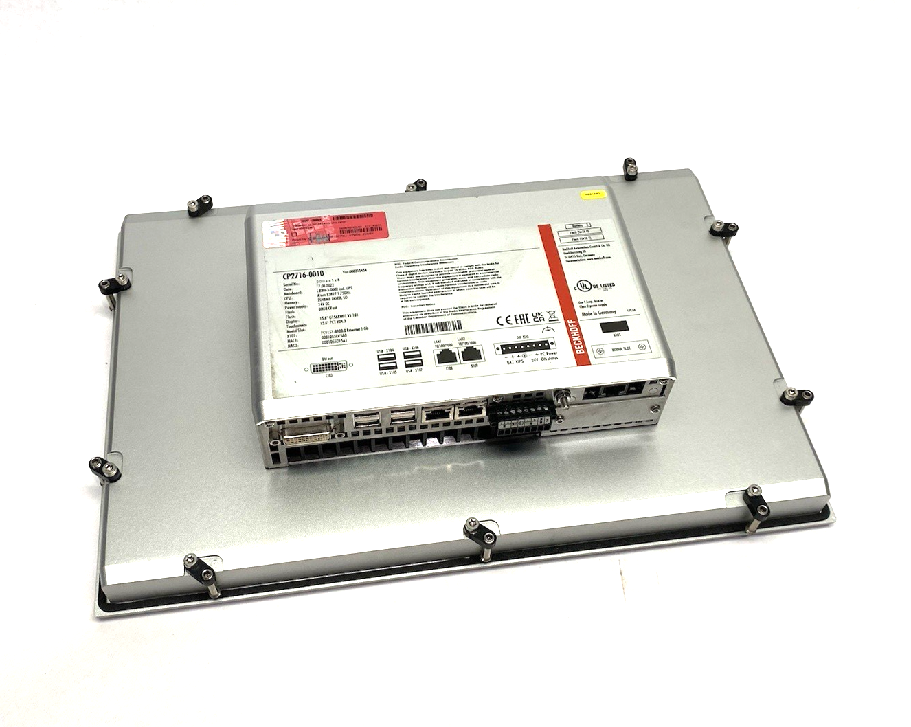 CP2716-0010 | Beckhoff Fanless Multi-Touch Built-In Panel PC 15.6" Display 2 CFast - Used - Maverick Industrial Sales