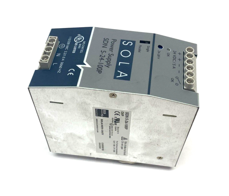 Emerson Sola SDN 5-24-100P Power Supply 115/230VAC 2.2/1.0A 50/60Hz - Maverick Industrial Sales