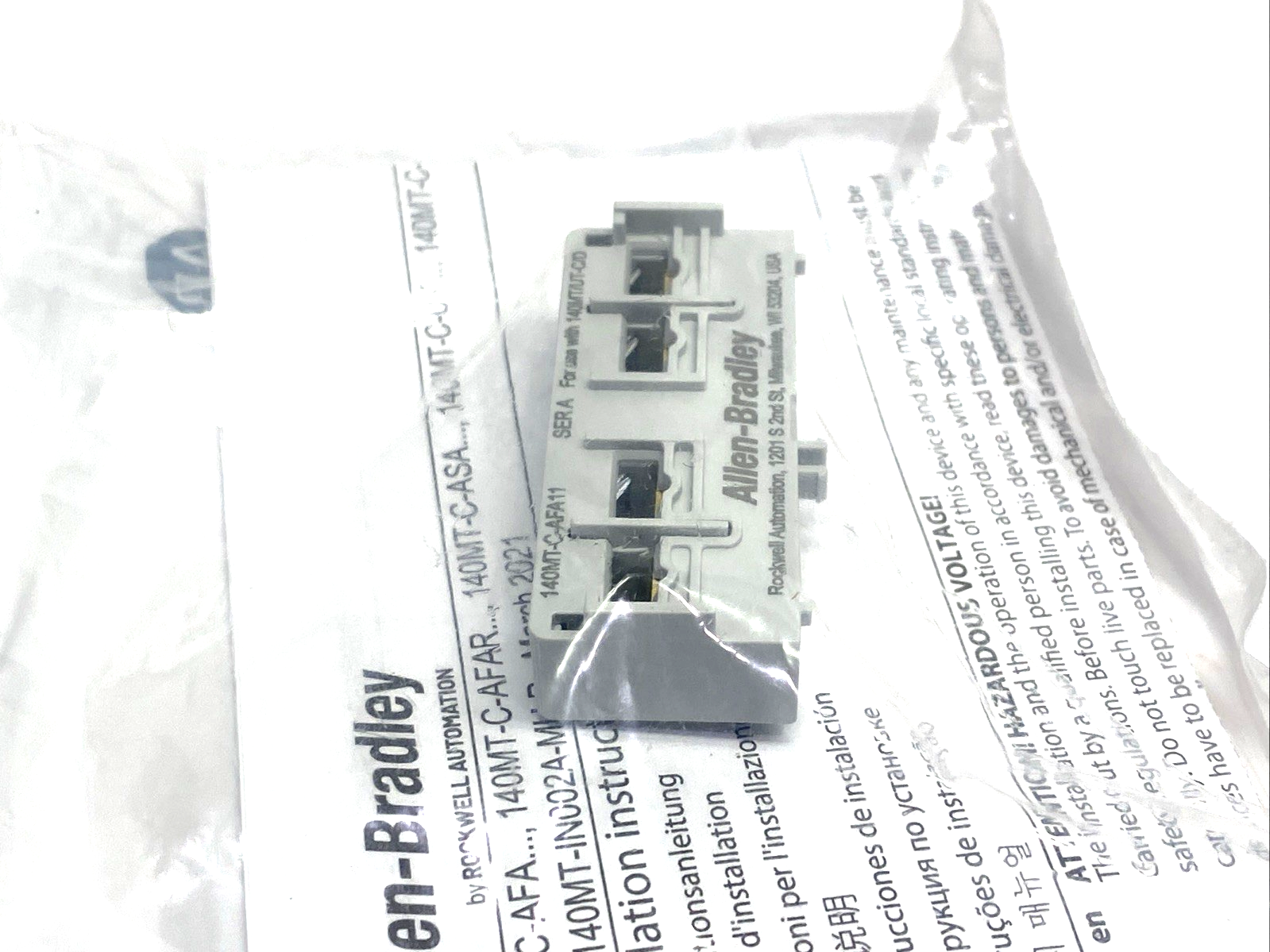 Allen Bradley 140MT-C-AFA11 Ser. A Front Mount 1 NO 1 NC Auxiliary Contact - Maverick Industrial Sales
