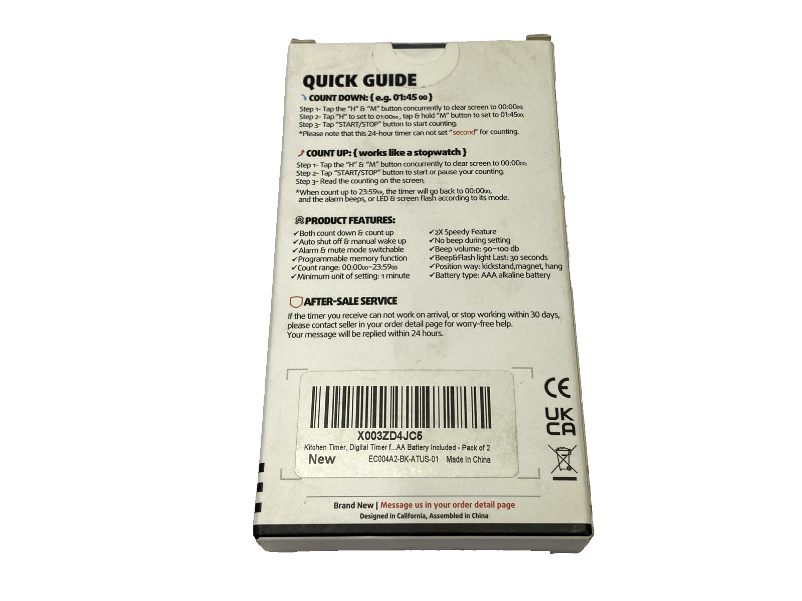 24 Hour Digital Kitchen Timer PACK OF 2 - Maverick Industrial Sales