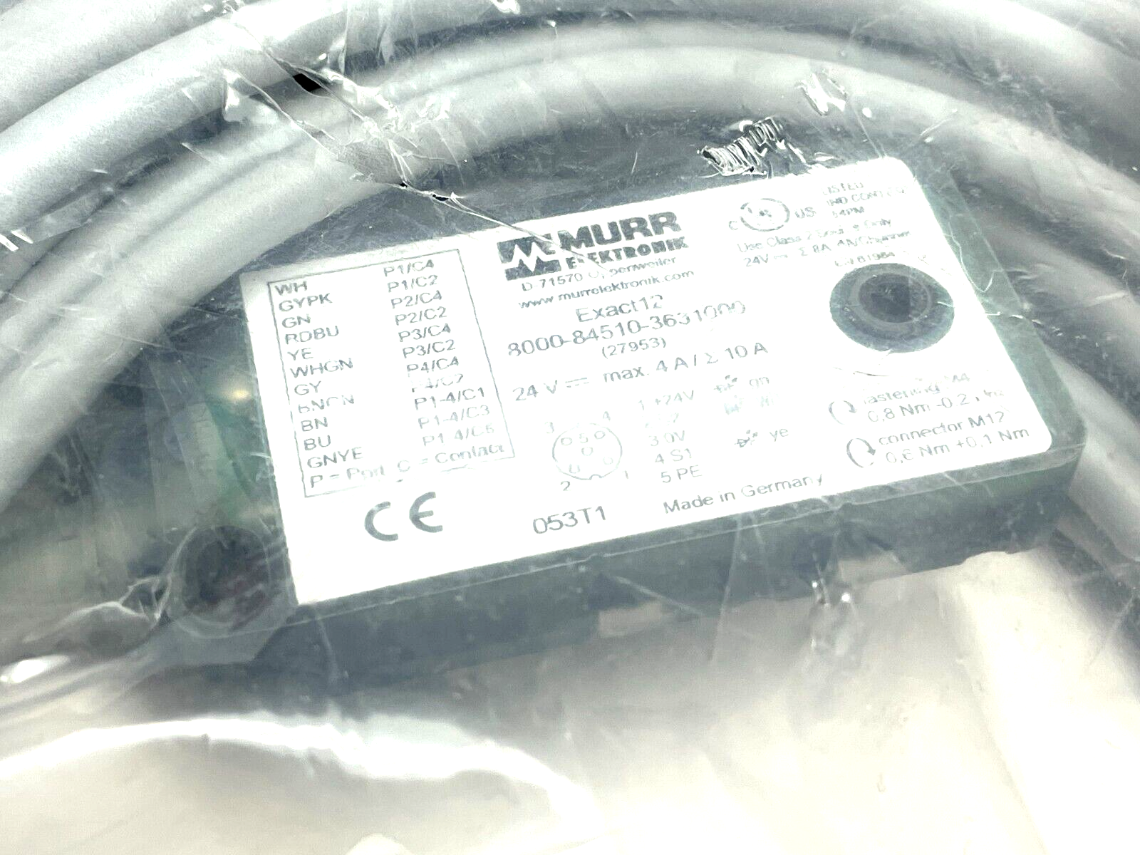 Murr Elektronic 8000-84510-3631000 EXACT12 Wiring Block 4XM12 5-Pole - Maverick Industrial Sales