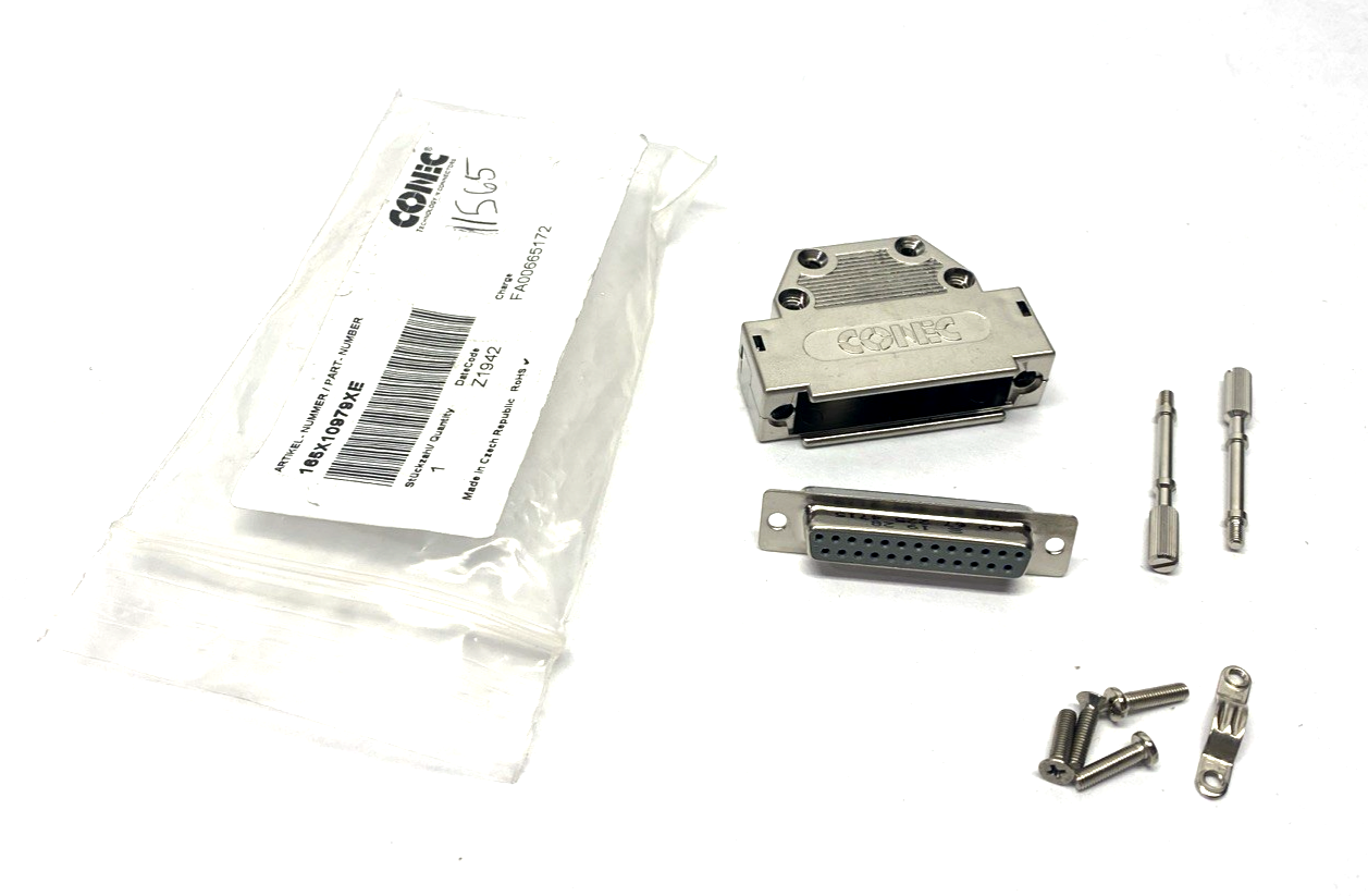 Conec 165X10979XE D-SUB Connector & Backshell Kit, 25 Position - Maverick Industrial Sales