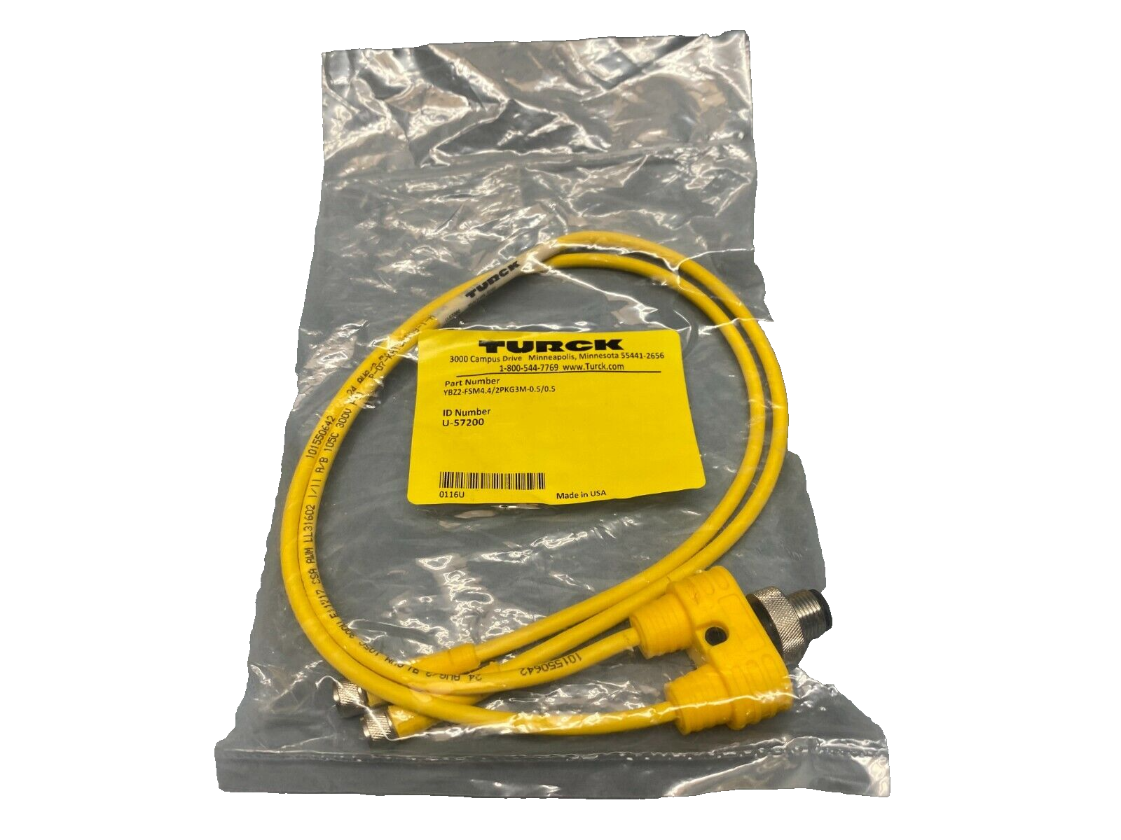 Turck YBZ2-FSM4.4/2PKG3M-0.5/0.5 Splitter M12 Eurofast to M8 Picofast - Maverick Industrial Sales