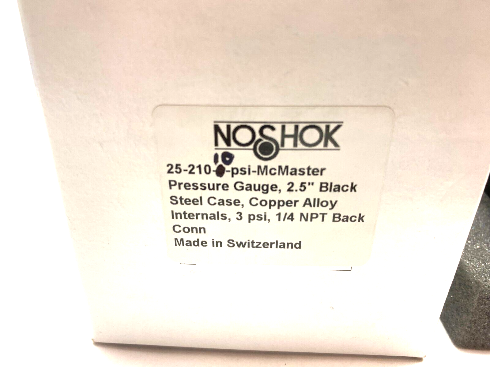 Noshok 25-210-10-psi-BBU Back Connection Pressure Gauge 1/4" NPT, 2-1/2" Dia. - Maverick Industrial Sales