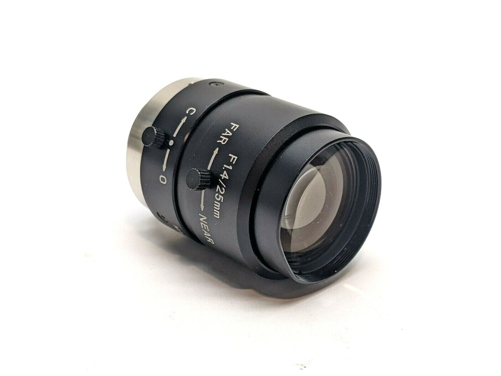 f1:1.4 25mm Machine Vision Camera Lens C-Mount FILTER THREADS ARE DENTED - Maverick Industrial Sales