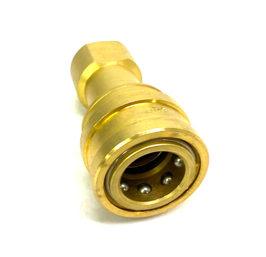 Eaton Hansen B3H21SL Brass Quick-Connect Auto Seal Lock Sleeve Fitting 3/8" FNPT - Maverick Industrial Sales