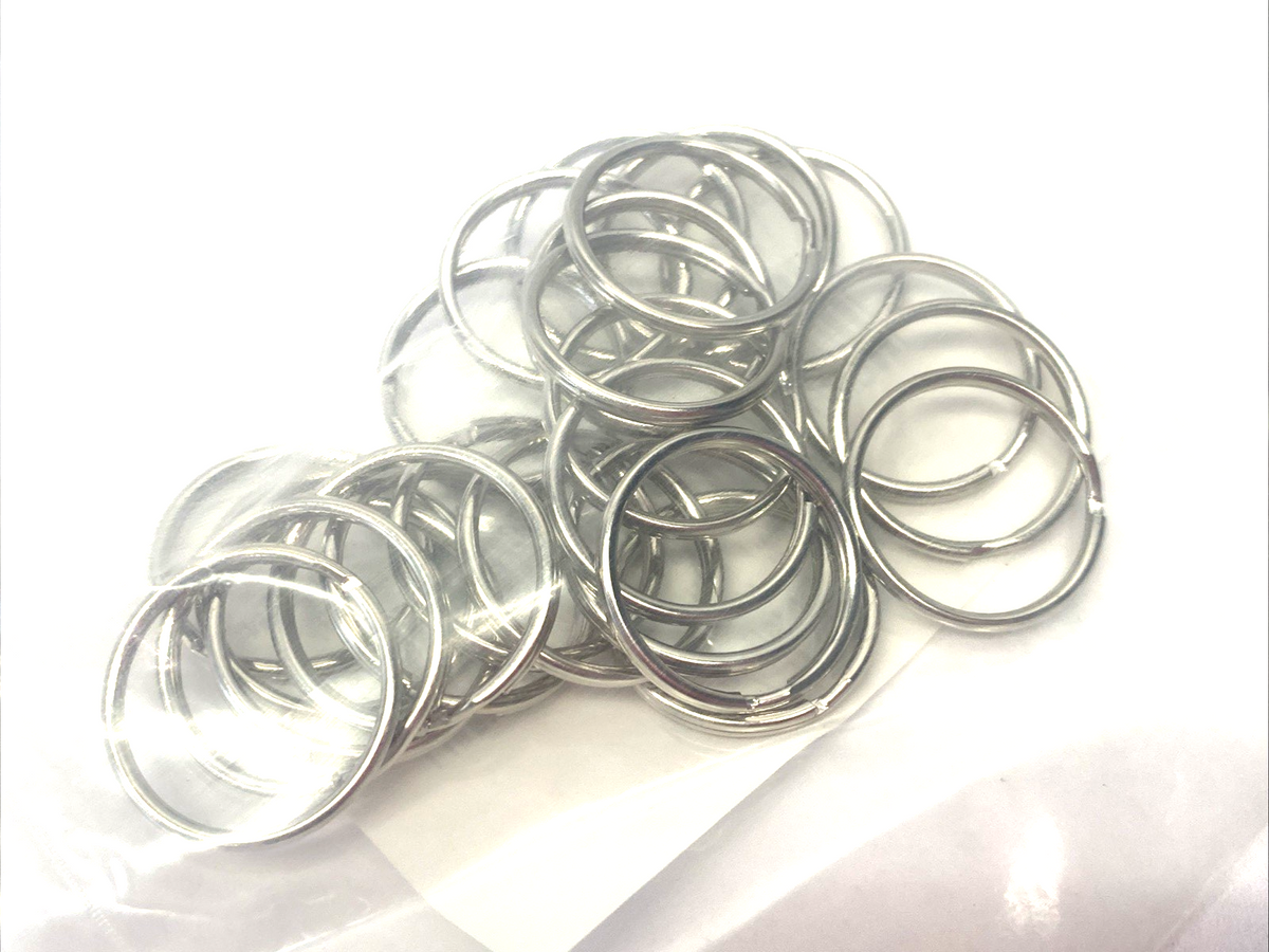 Grainger 1F098 Split Key Ring: 3 Key Capacity, 1" Dia, Steel, 25-PK, LOT OF 3 - Maverick Industrial Sales