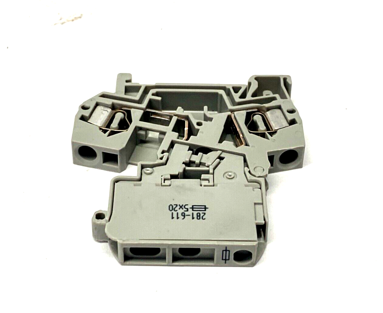 Wago 281-611 2-Conductor Fuse Terminal Block 4mm², Cage Clamp, Gray, LOT OF 10 - Maverick Industrial Sales