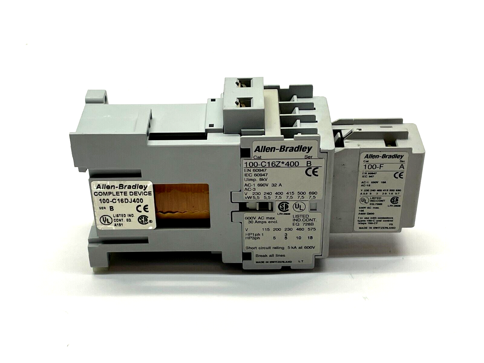 Allen Bradley 100-C16DJ400 Ser. B General Purpose Contactor w/ 100-F Ser.A Relay - Maverick Industrial Sales