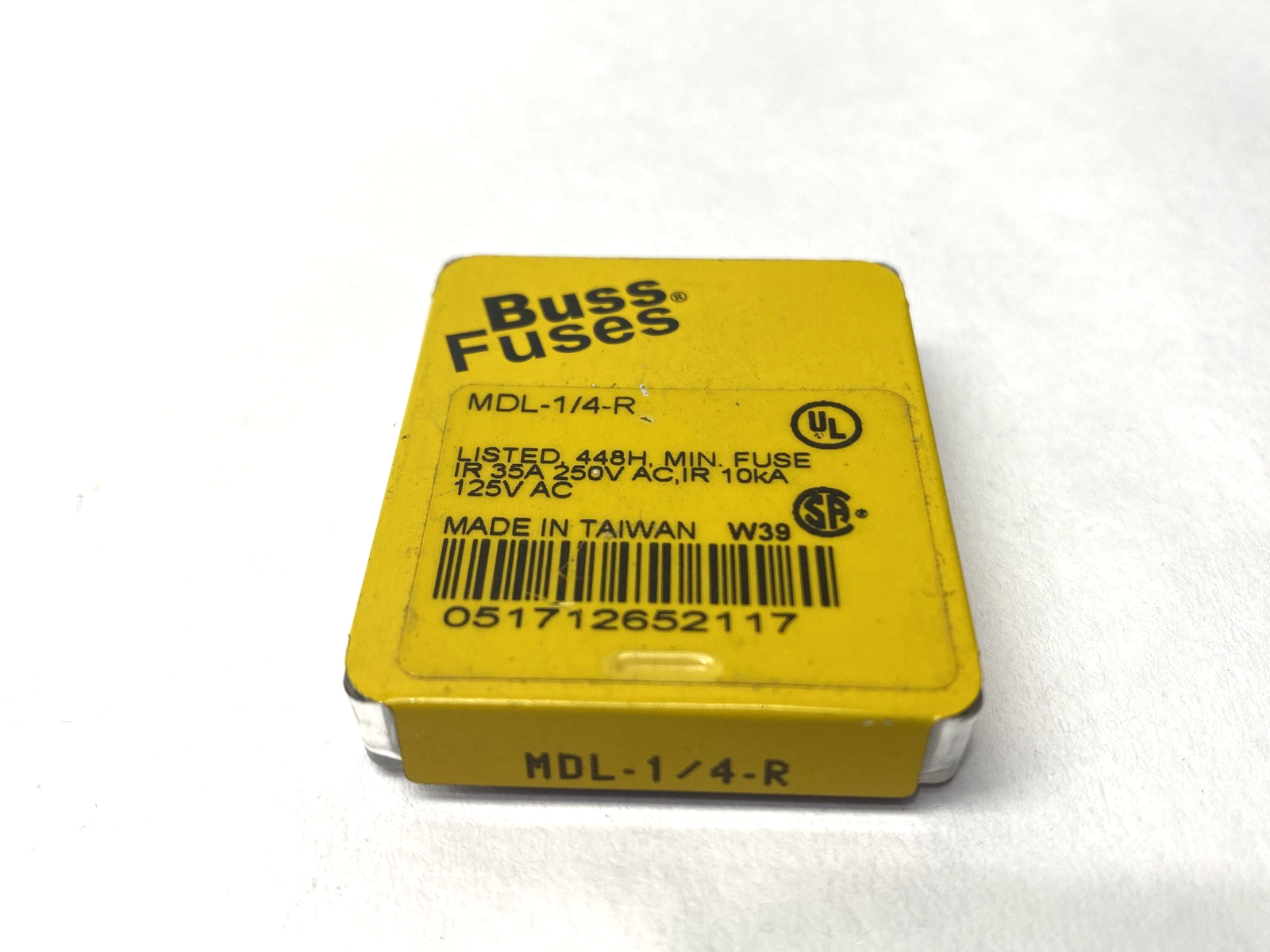 Cooper Bussmann MDL-1/4-R Miniature Fuse 0.25A 250VAC PACKAGE OF 5 - Maverick Industrial Sales