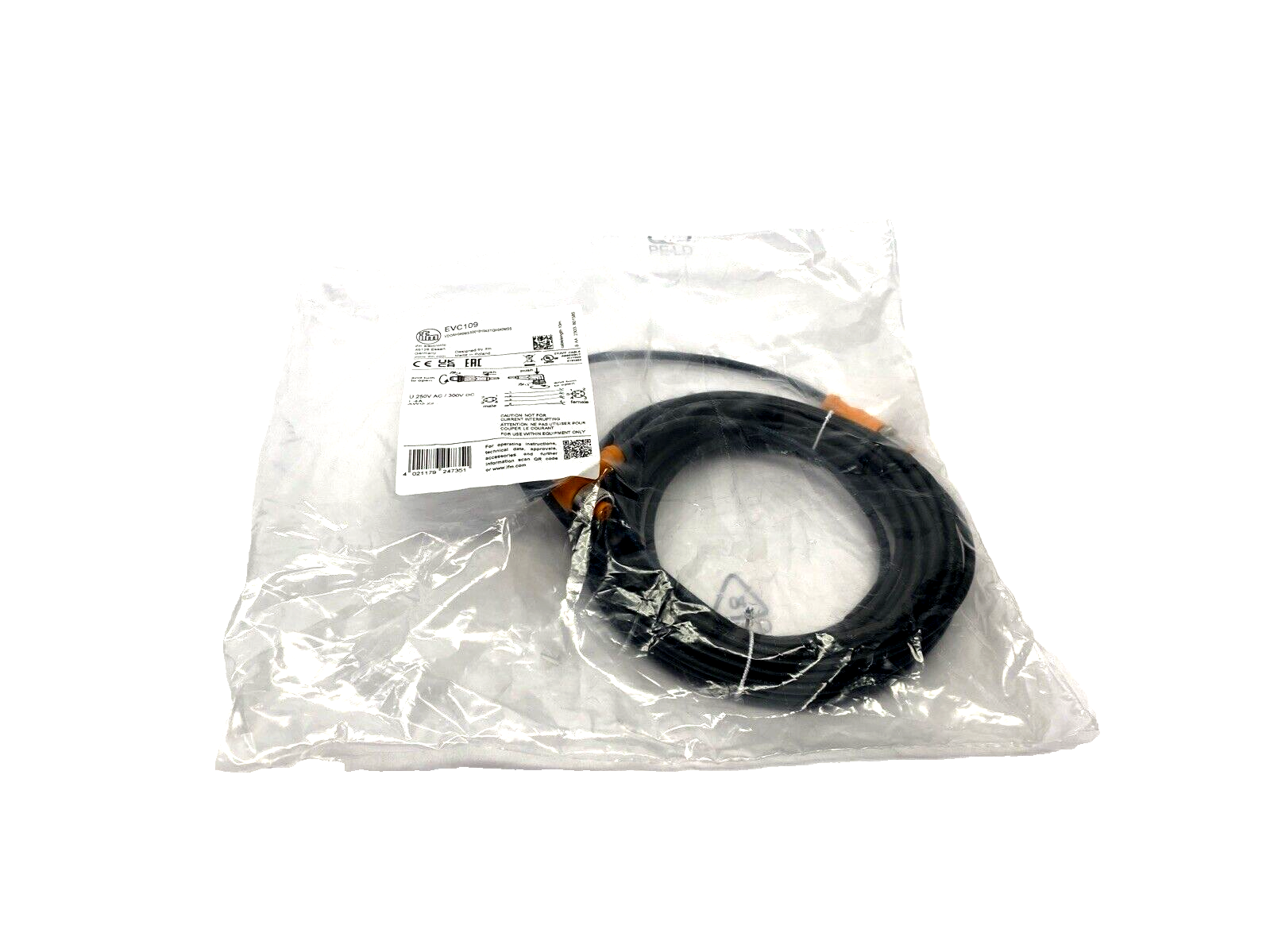ifm EVC109 Cordset M12 Male To Angle Female 10m VDOAH040MSS0010H04STGH040MSS - Maverick Industrial Sales