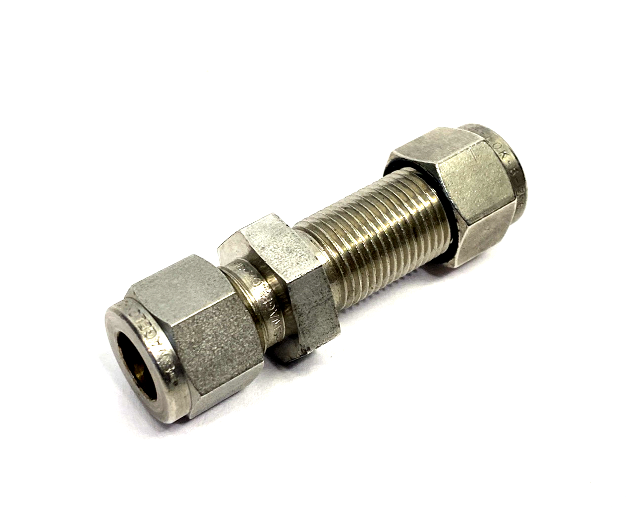 Parker 6BC6-316 Parker Tube Fitting, Bulkhead Union, 3/8" Tube O.D. 316 SS - Maverick Industrial Sales