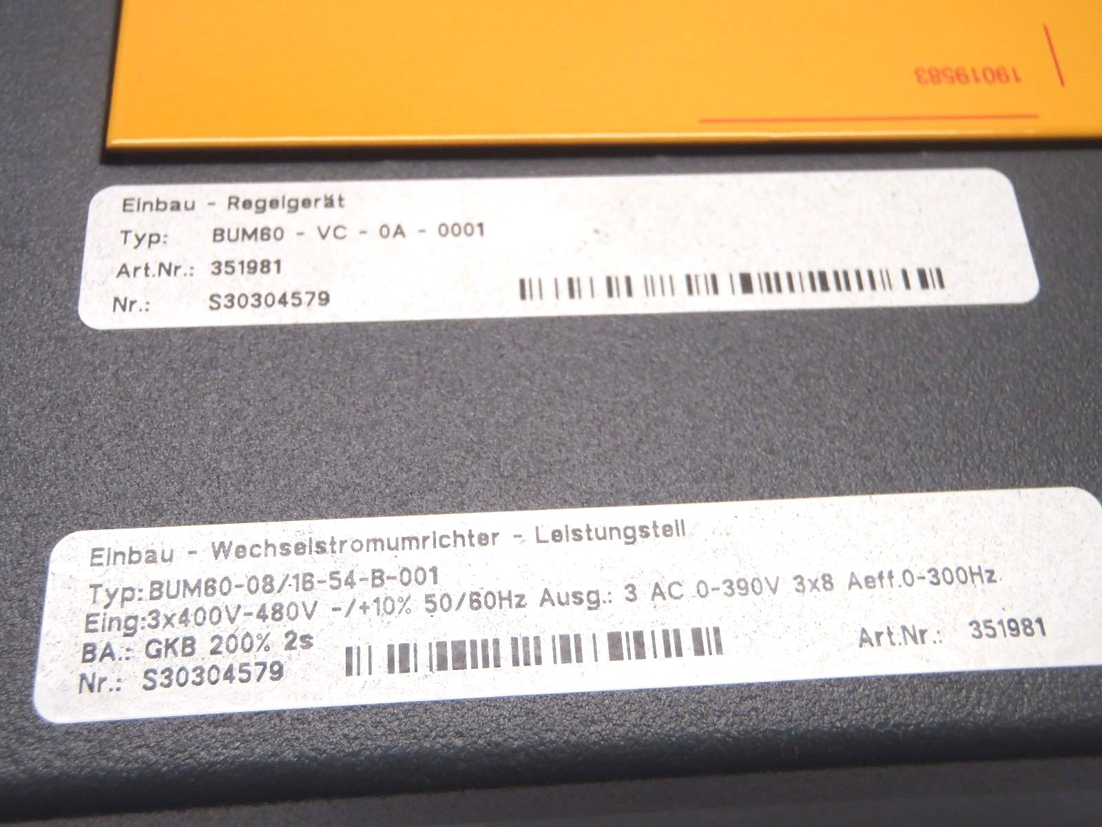 Baumuller BUM60-08/16-54-B-001 Robot Servo Drive BUM60-VC-0A-0001 351981 - Maverick Industrial Sales