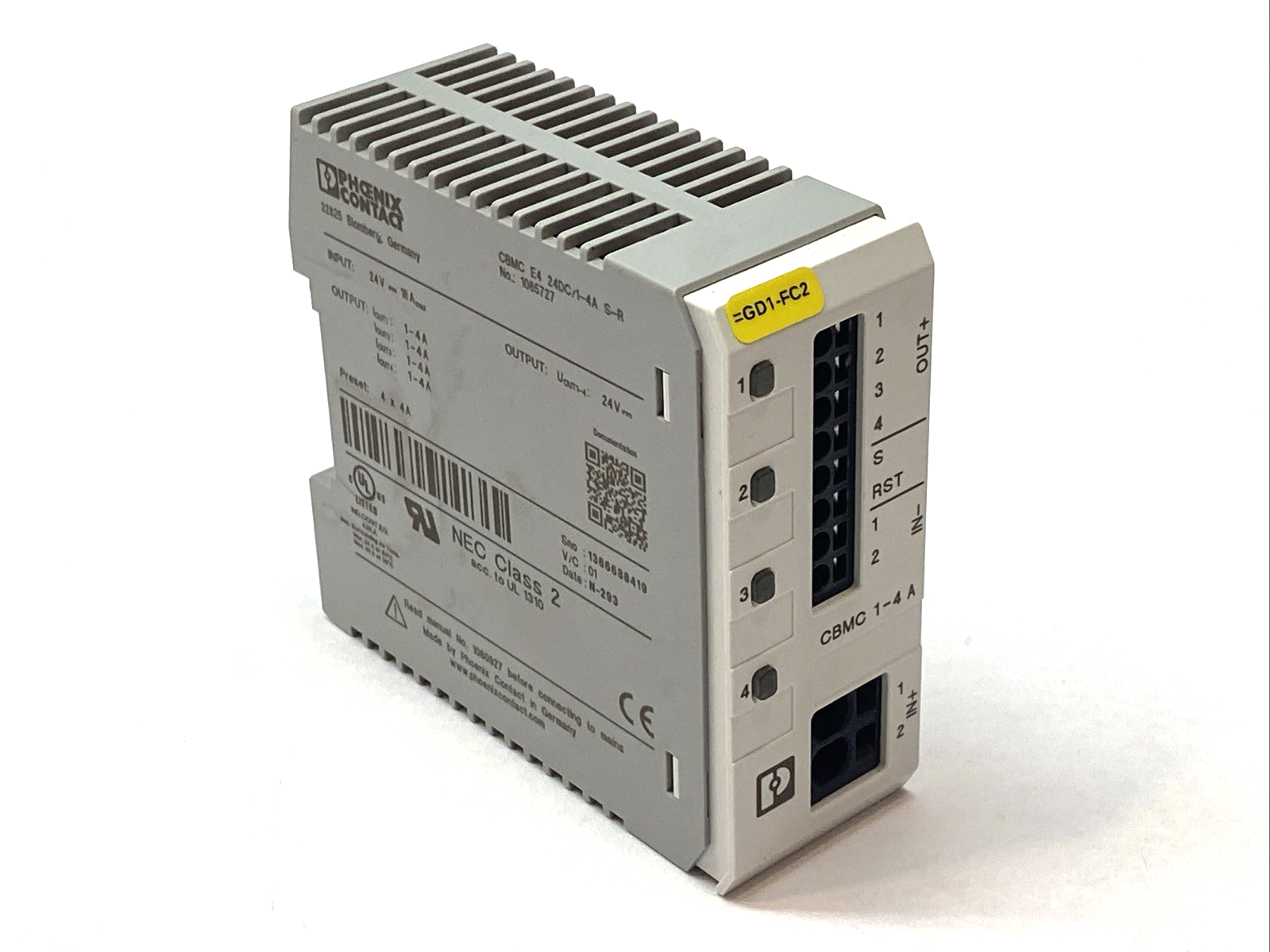 Phoenix Contact CBMC E4 24DC/1-4A S-R Electronic Circuit Breaker 24VDC 1065727 - Maverick Industrial Sales