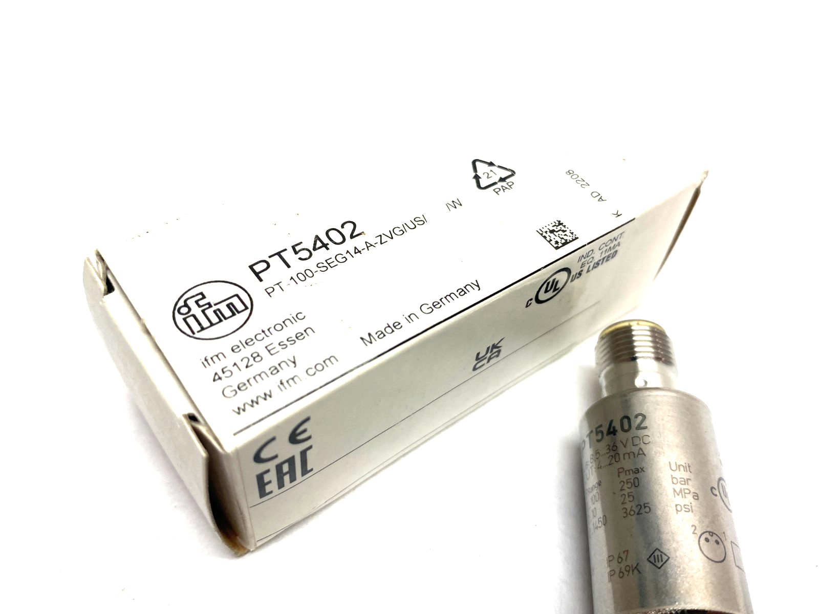 Ifm PT5402 Pressure Transmitter 1/4" 1450psi PT-100-SEG14-A-ZVG/US/ - Maverick Industrial Sales