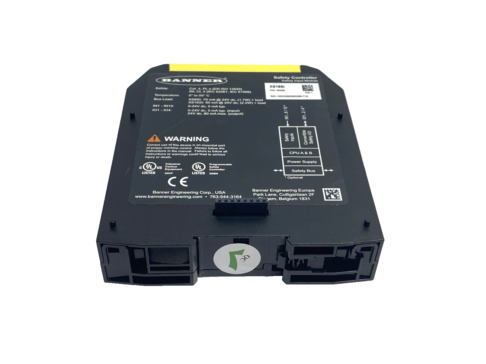 Banner XS16SI Safety Controller 16 Terminal Input Module 85069 - Maverick Industrial Sales